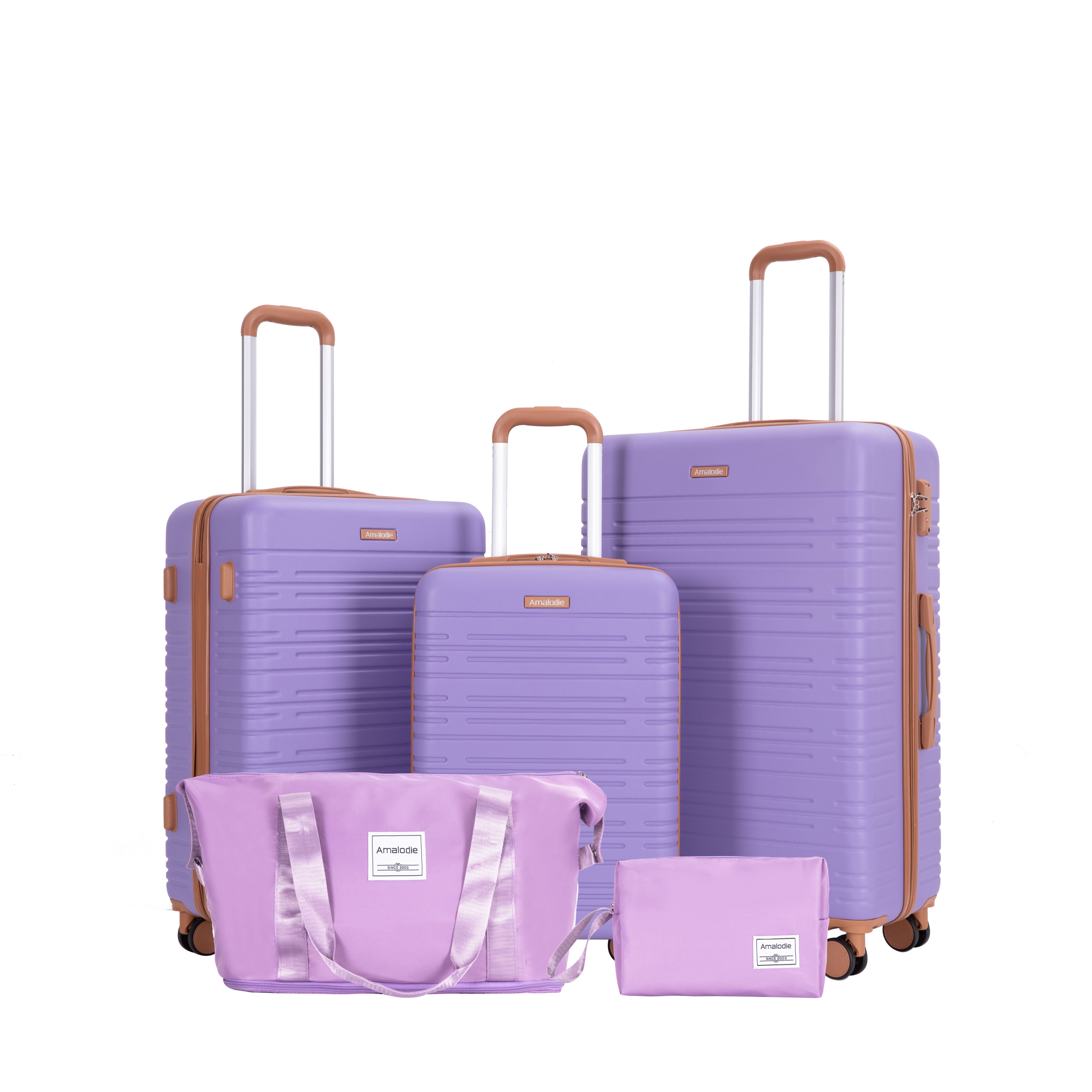 5 Piece Set Hard Case Spinner Wheels Luggage Sets With Tsa Lock