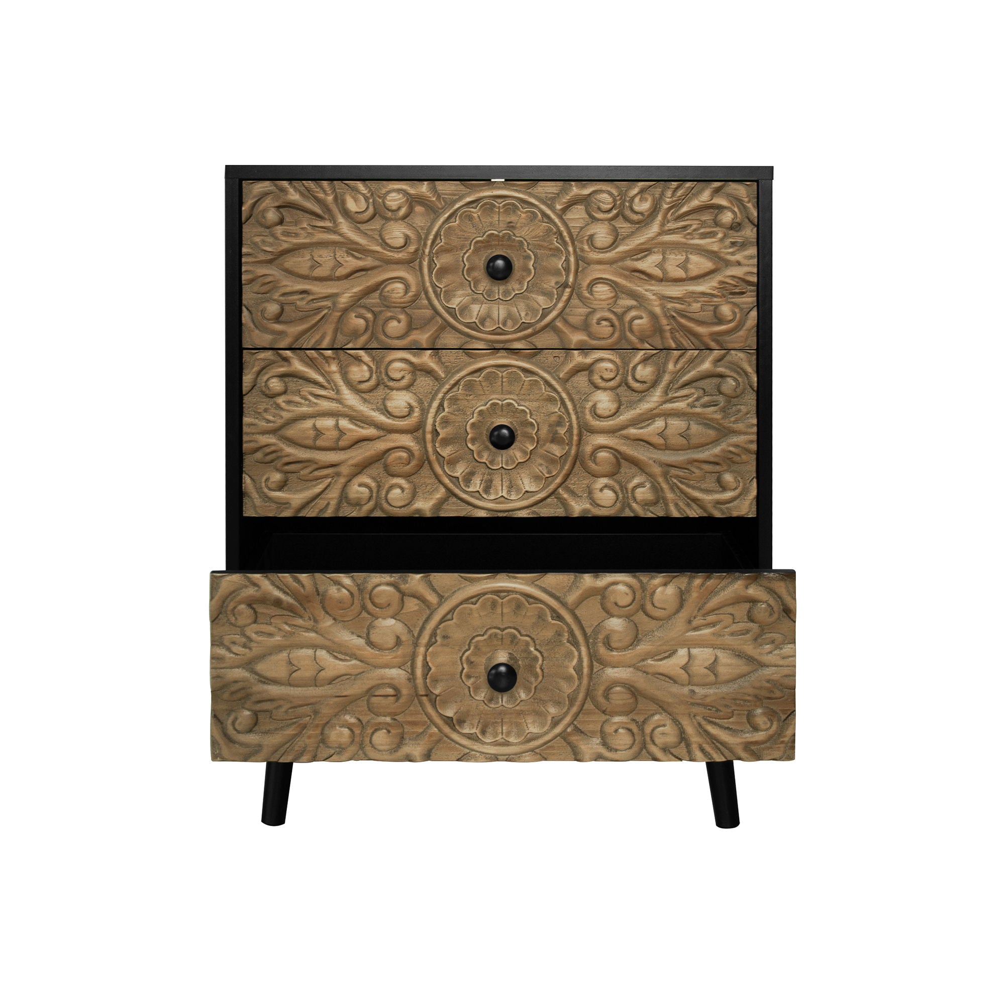 3 Drawer Cabinet, Suitable For Bedroom - Black - Best Buy Furniture