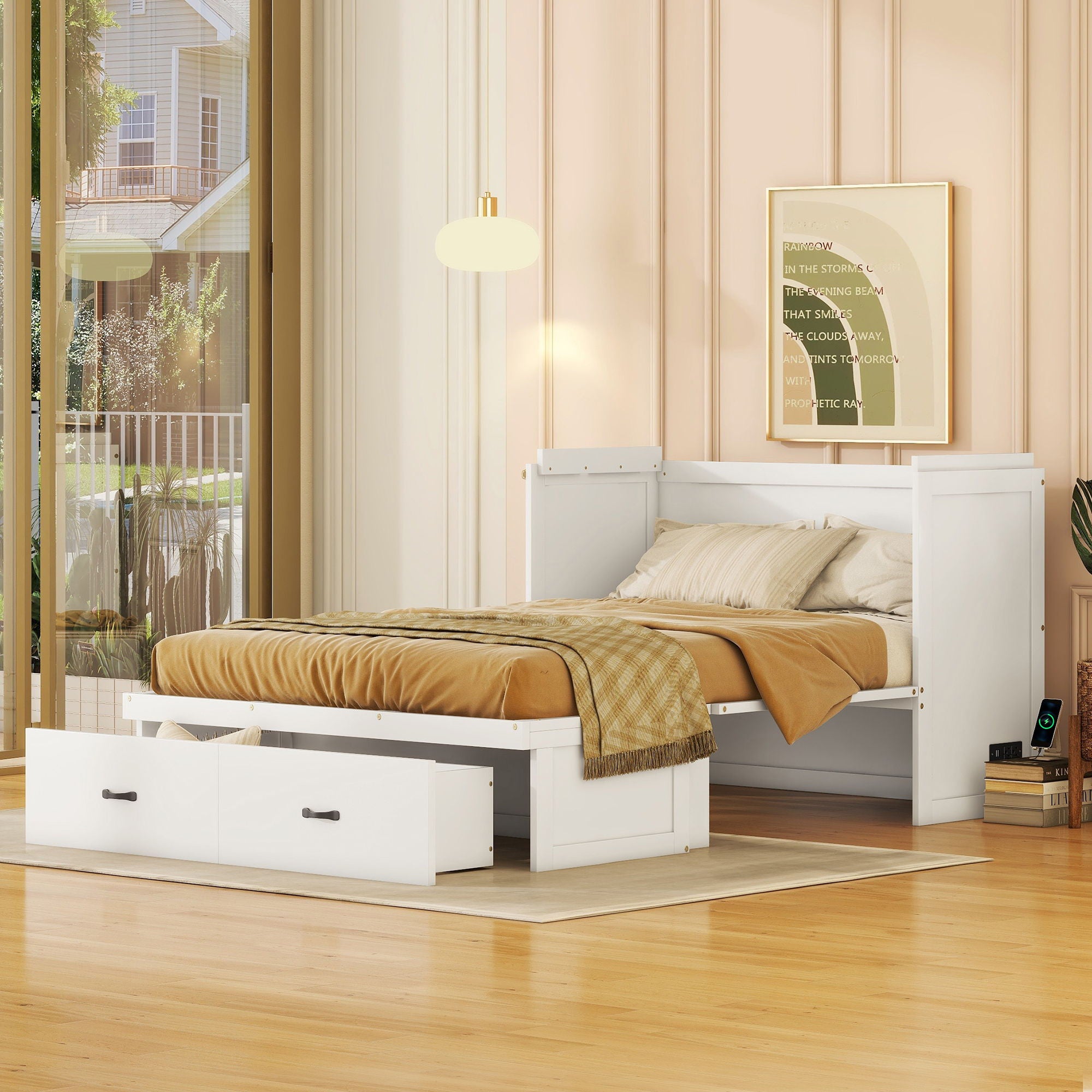 Murphy Bed With USB Port And A Large Drawer