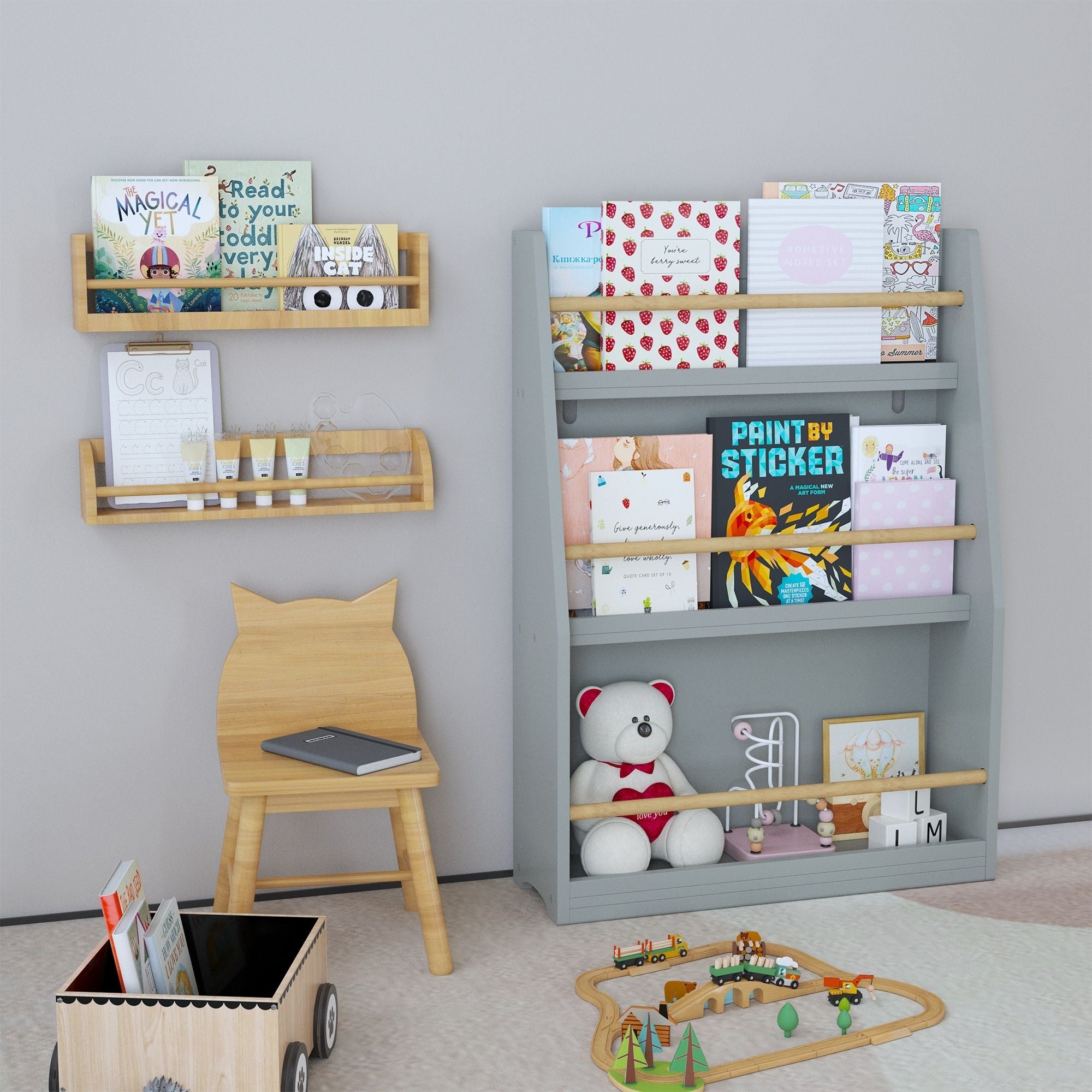 3 Tier Book Shelf, Compact Storage For Bedrooms