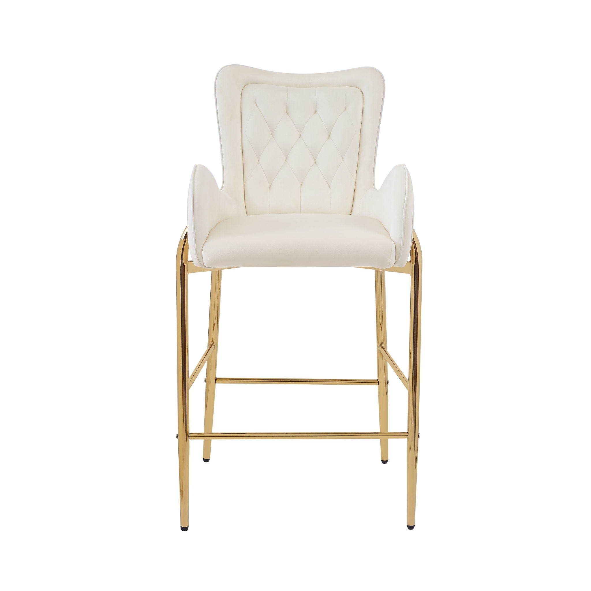 Velvet Fabric Counter Height Bar Stools (Set of 2)