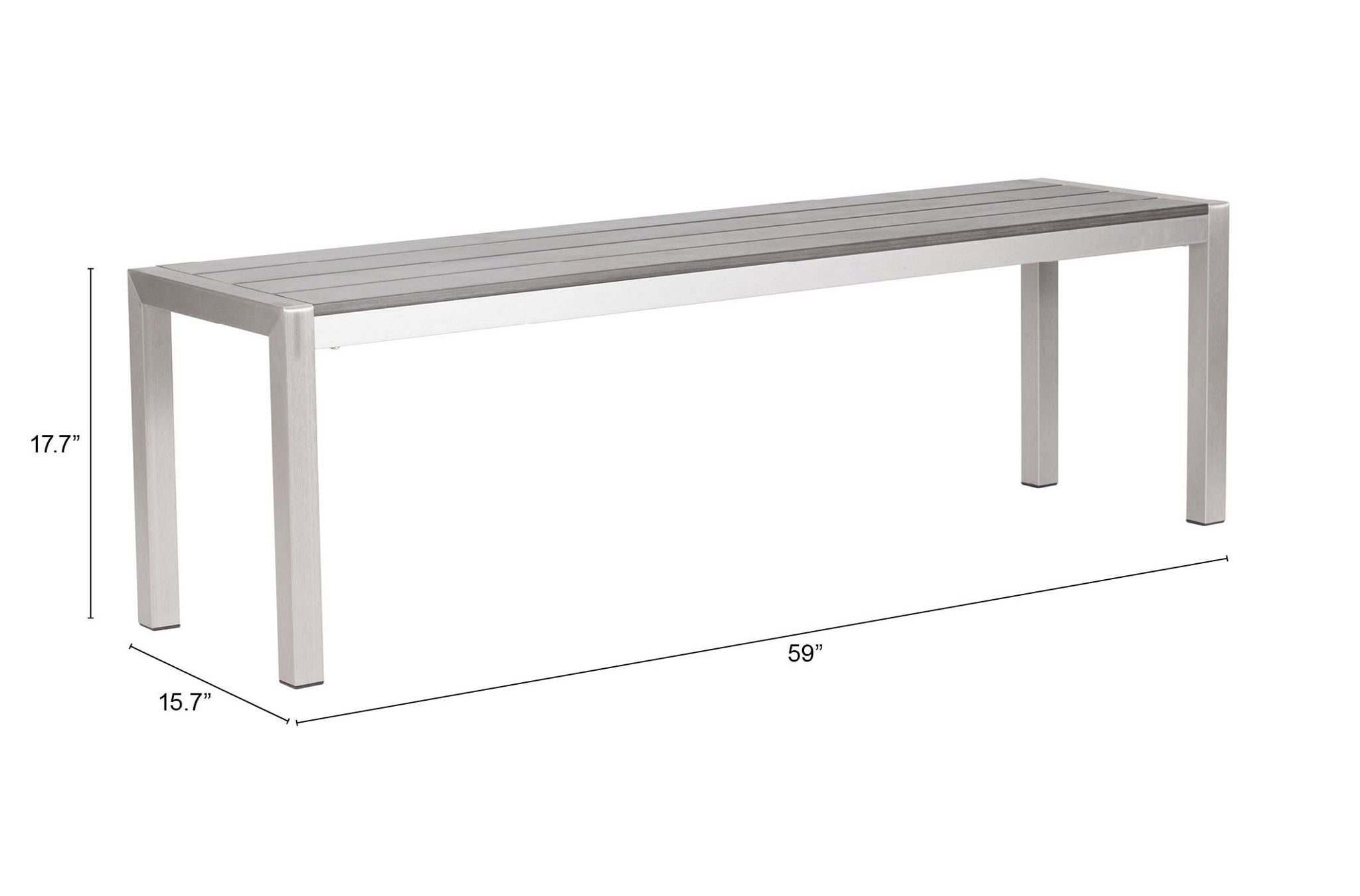 Metropolitan - Double Bench - Gray & Silver