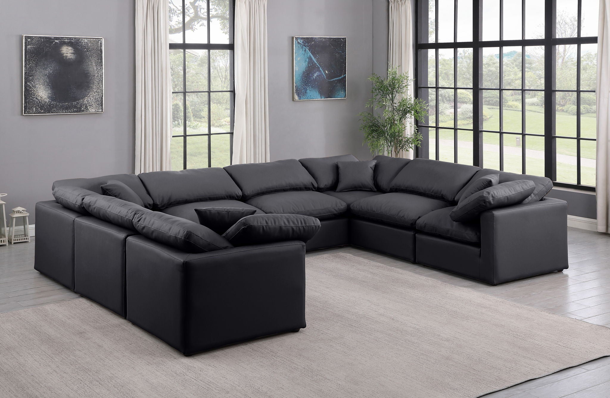 Indulge - Faux Leather 8 Piece Modular Sectional