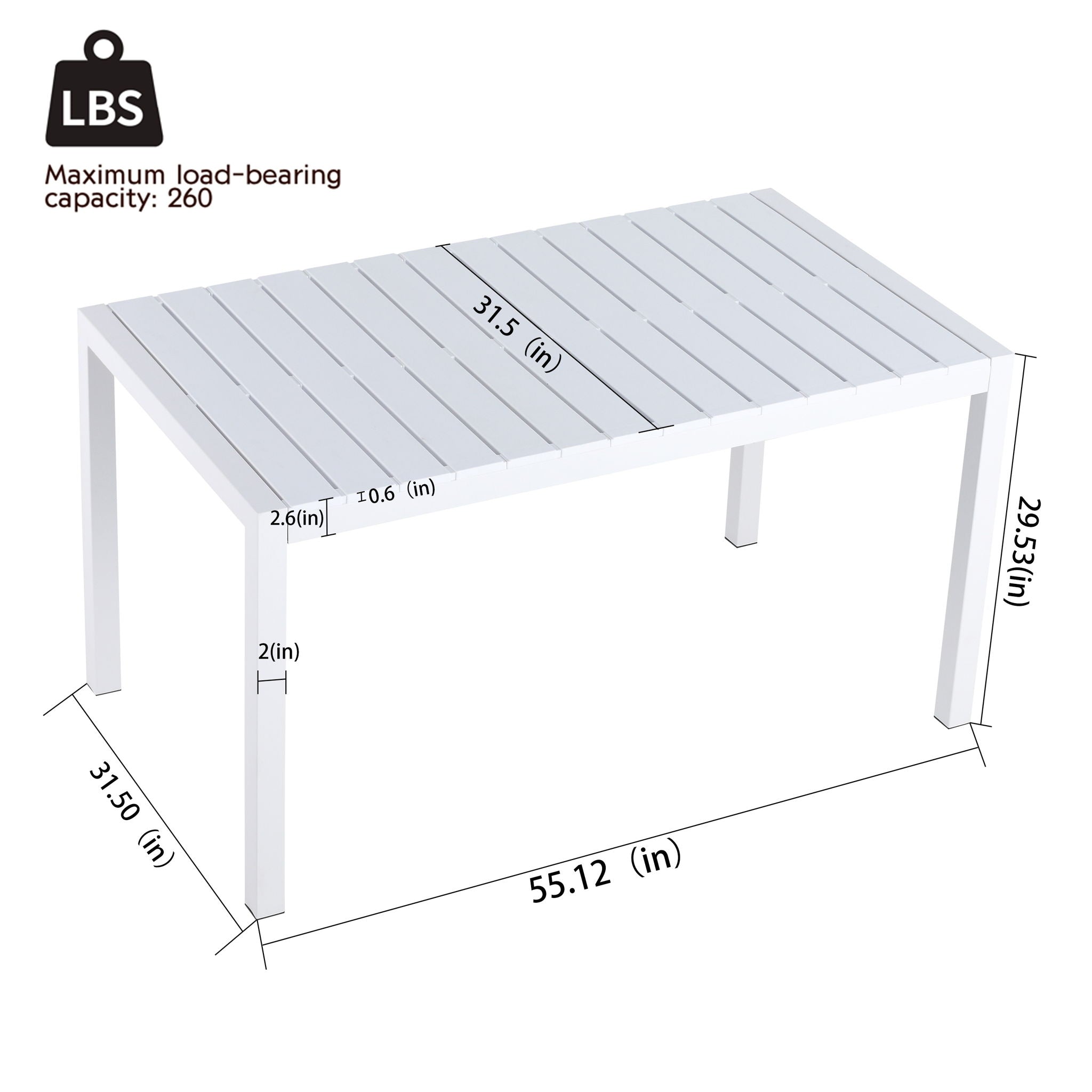 4 Pack Lounge Chair Set With Long Table