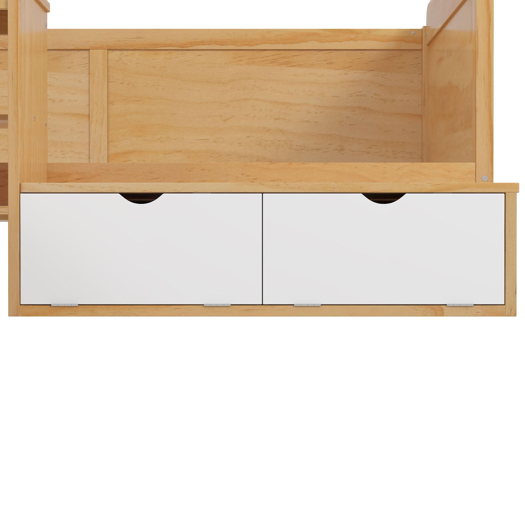 Daybed With Storage Shelves And Lockers, Multi Functional Bed With Study Desk And Matching Stool