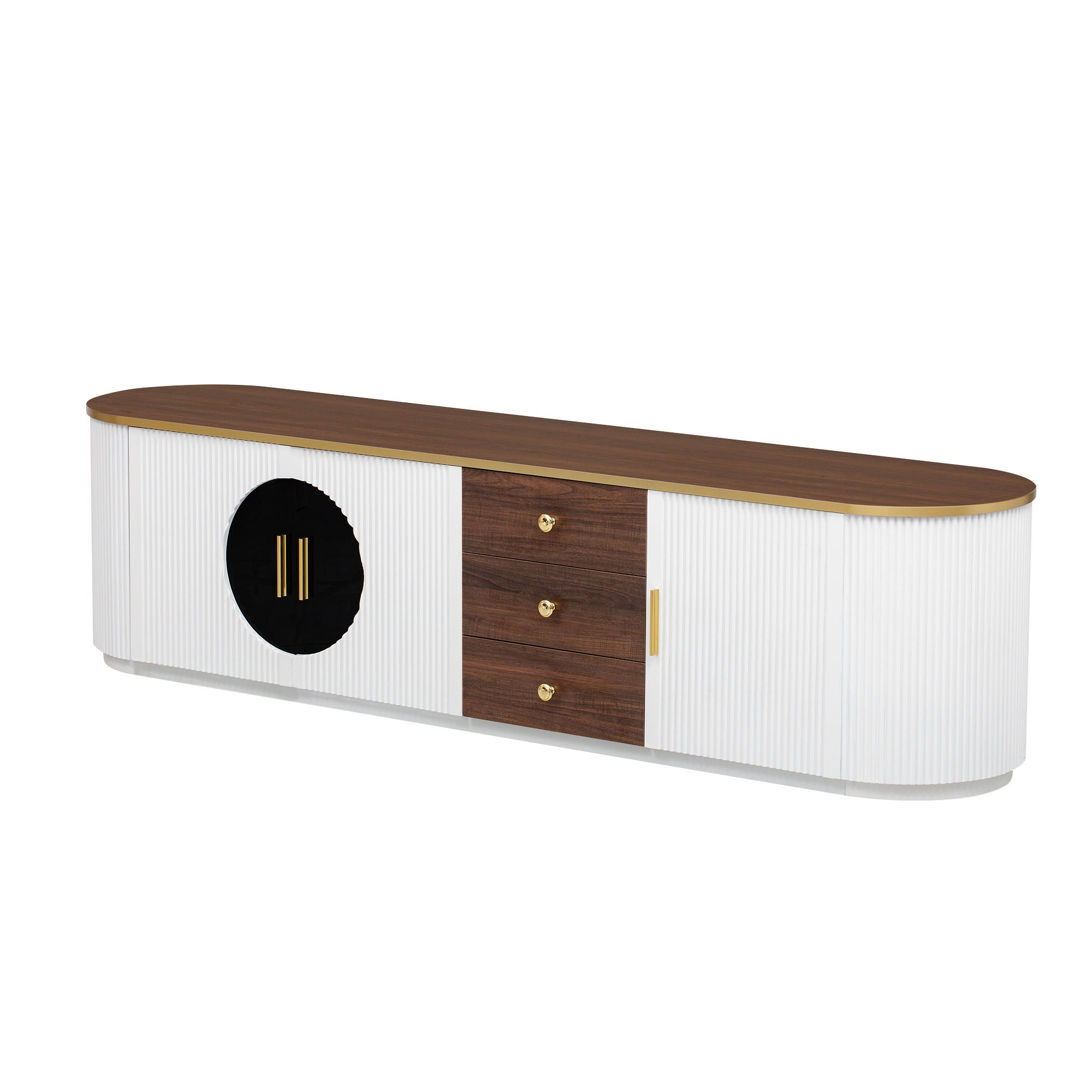 Modern Minimalist TV Stand For TVs Up To 80" With 3 Drawers And 1 Shelf