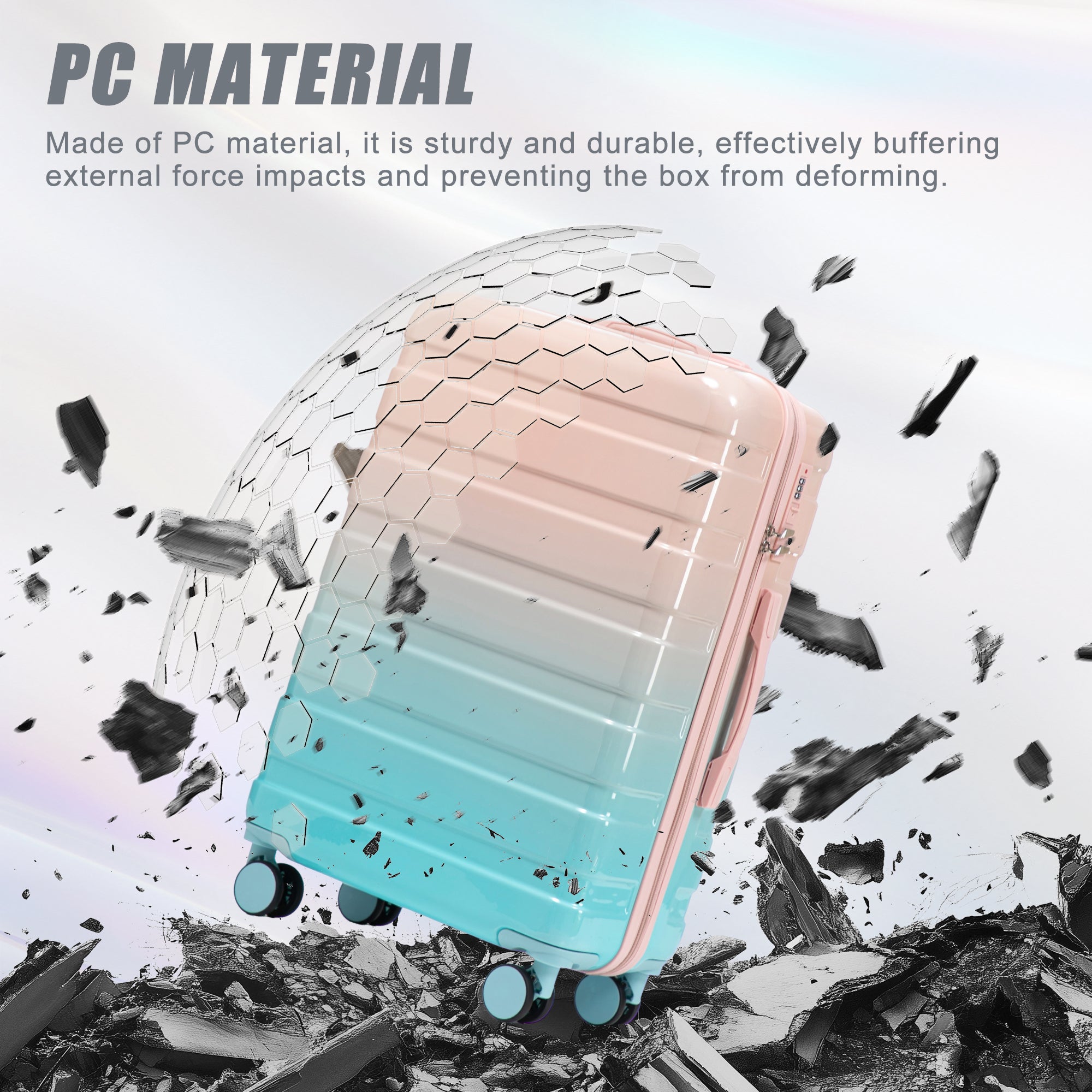 20'/24'/28' 3-Piece PC Spinner Wheel Luggage Set with Combination Lock