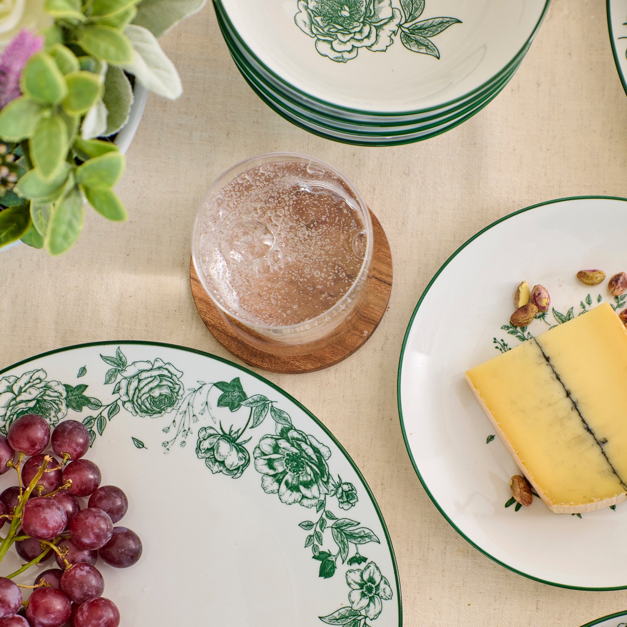 Esme Porcelain Dinnerware Set - Green
