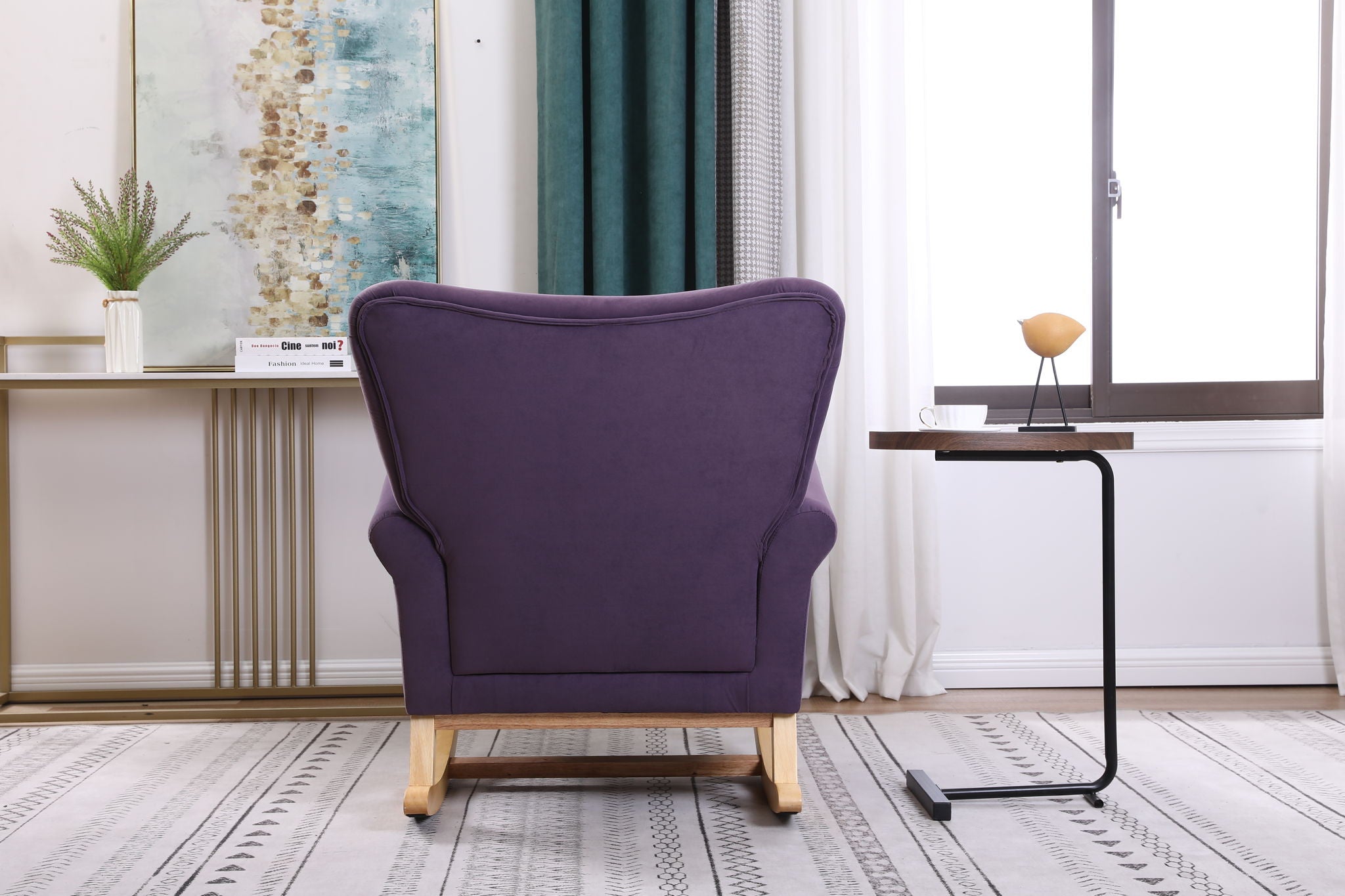 Modern Rocking Chair, Upholstered Accent Chair For Nursery, Small Contemporary Rocke