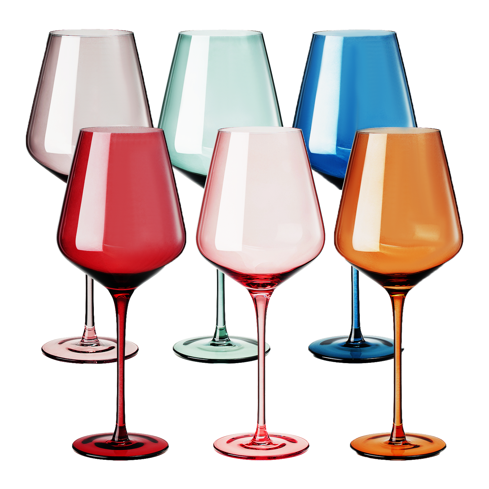 Tonal Stemmed Wine Glassware, Set of 6
