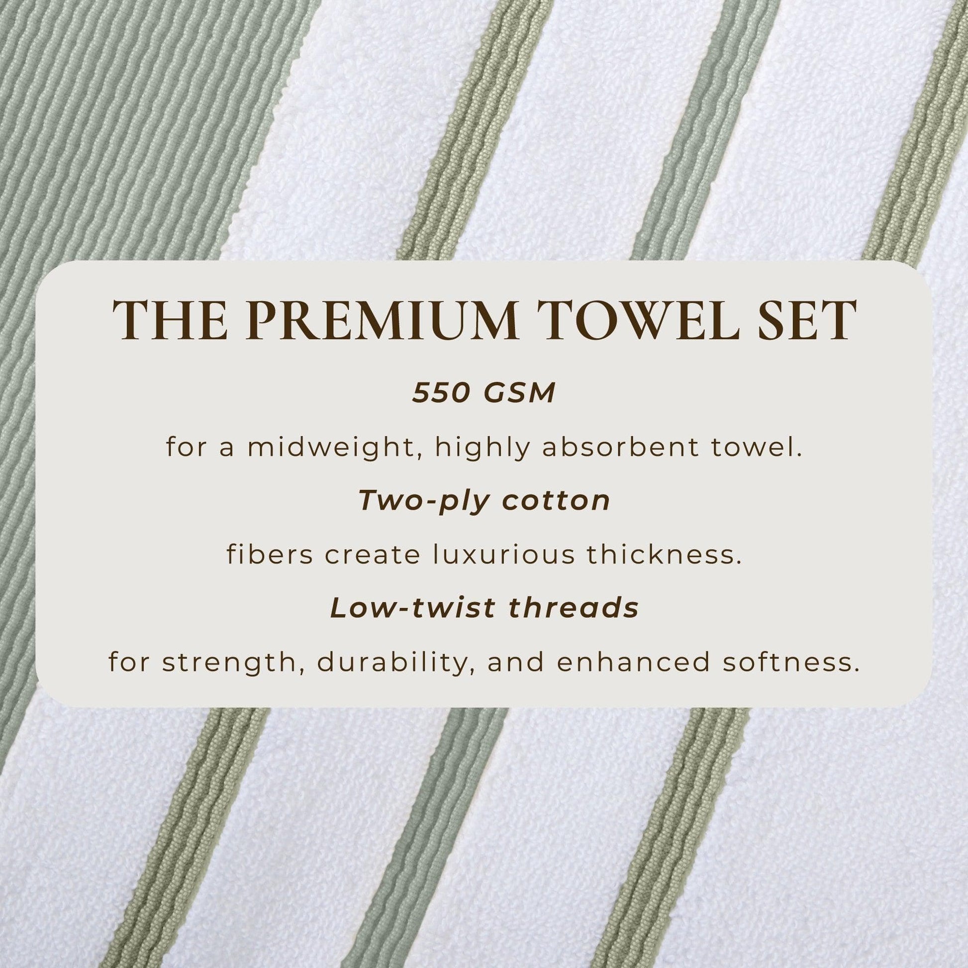 Decorative Cotton Stripe Bath Towel Set - Noelle Collection - Best Buy Furniture