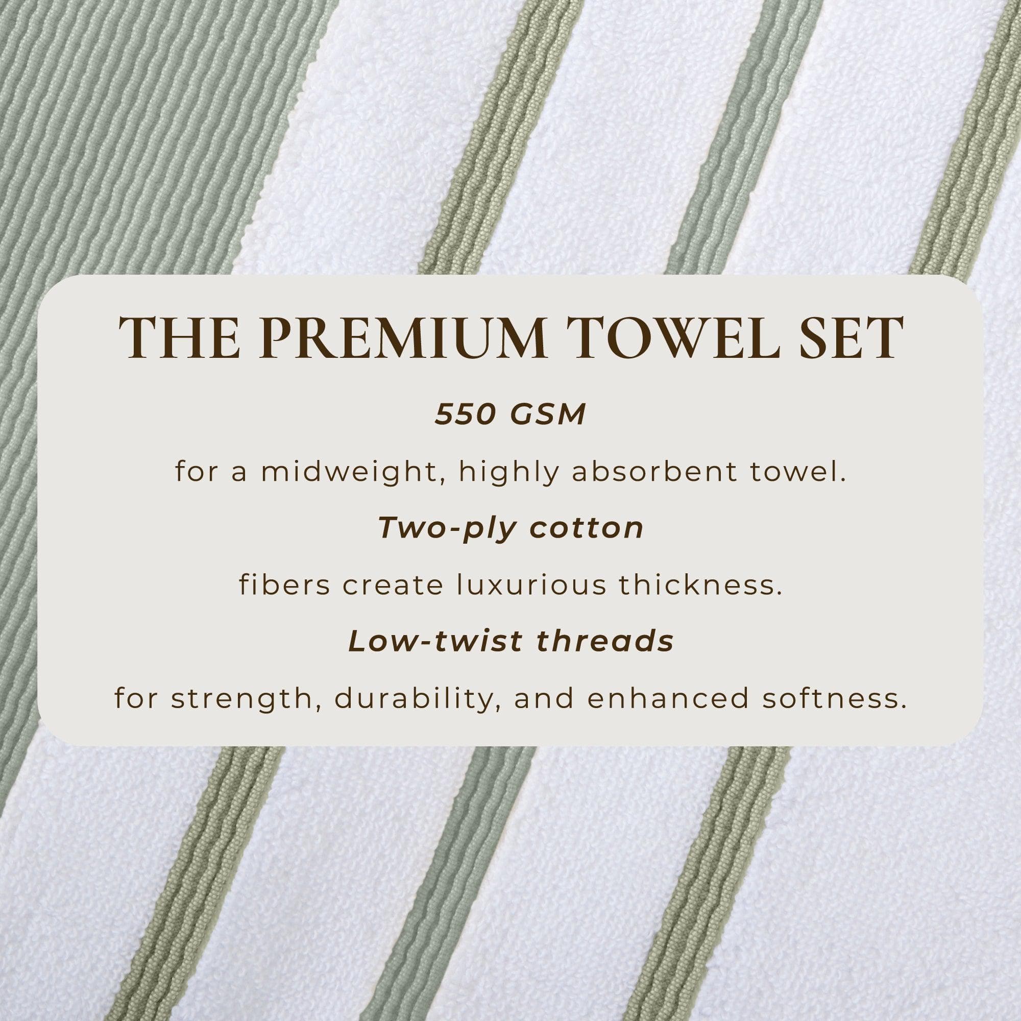 Decorative Cotton Stripe Bath Towel Set - Noelle Collection - Best Buy Furniture