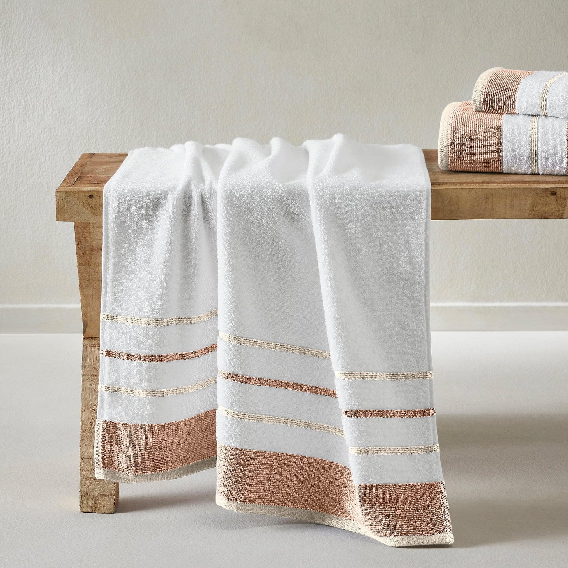 Decorative Cotton Stripe Bath Towel Set - Noelle Collection - Best Buy Furniture