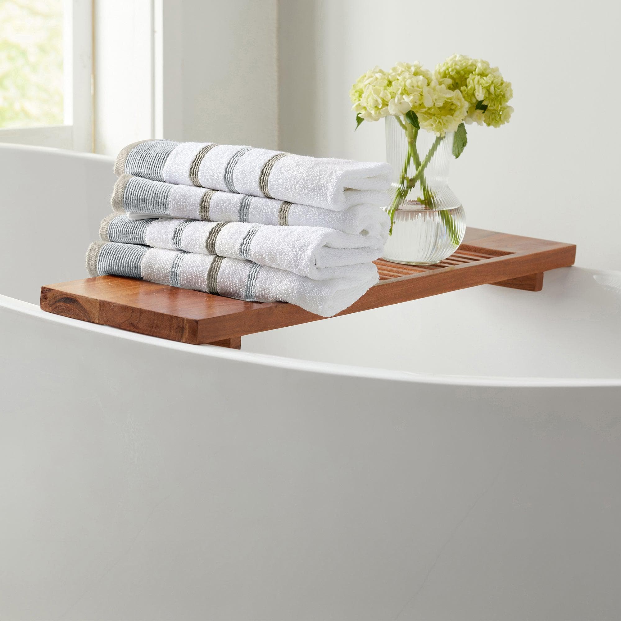 Decorative Cotton Stripe Bath Towel Set - Noelle Collection - Best Buy Furniture