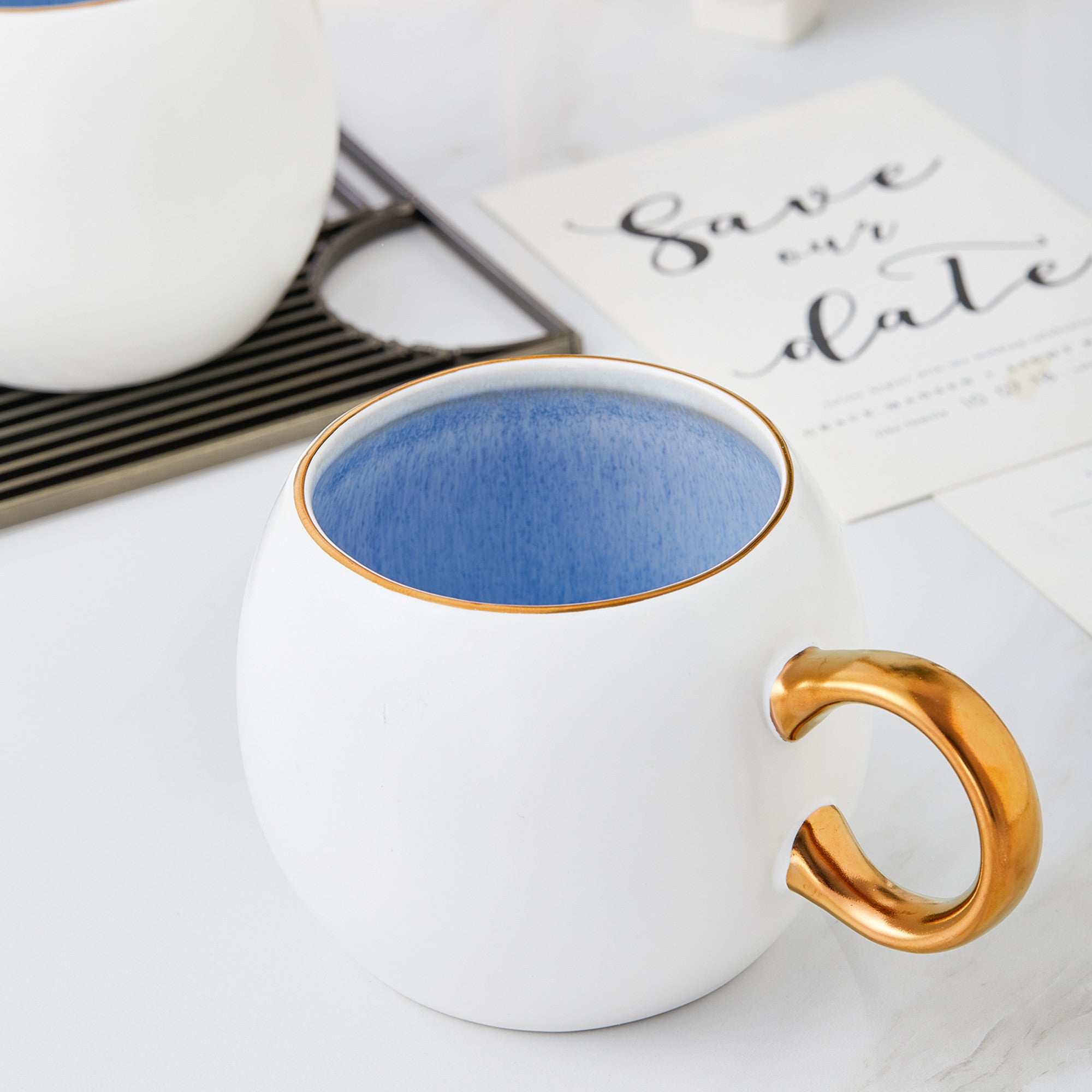 Josephine Porcelain Mug - Blue