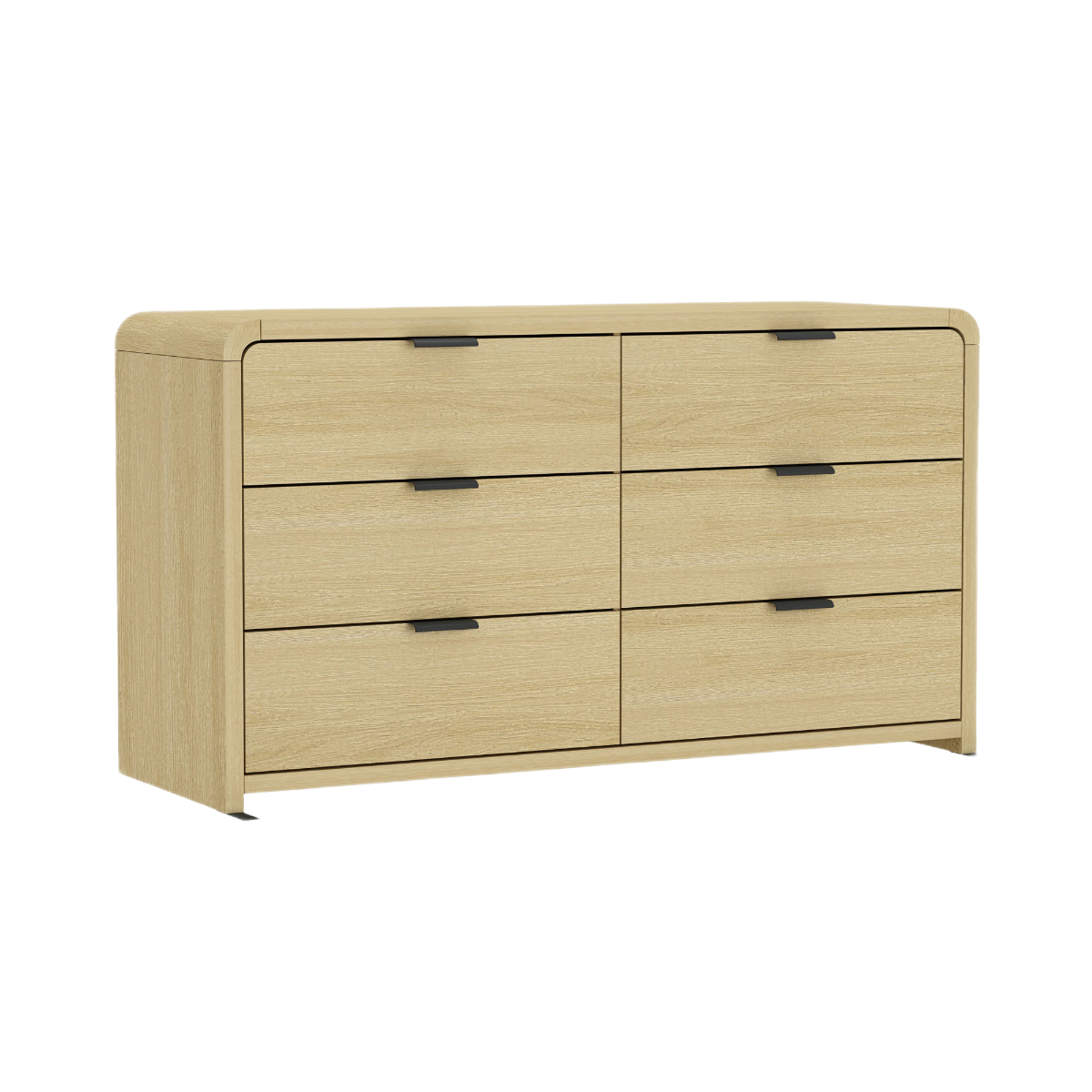 Grace Modern 60" Double Dresser with 6 Drawers