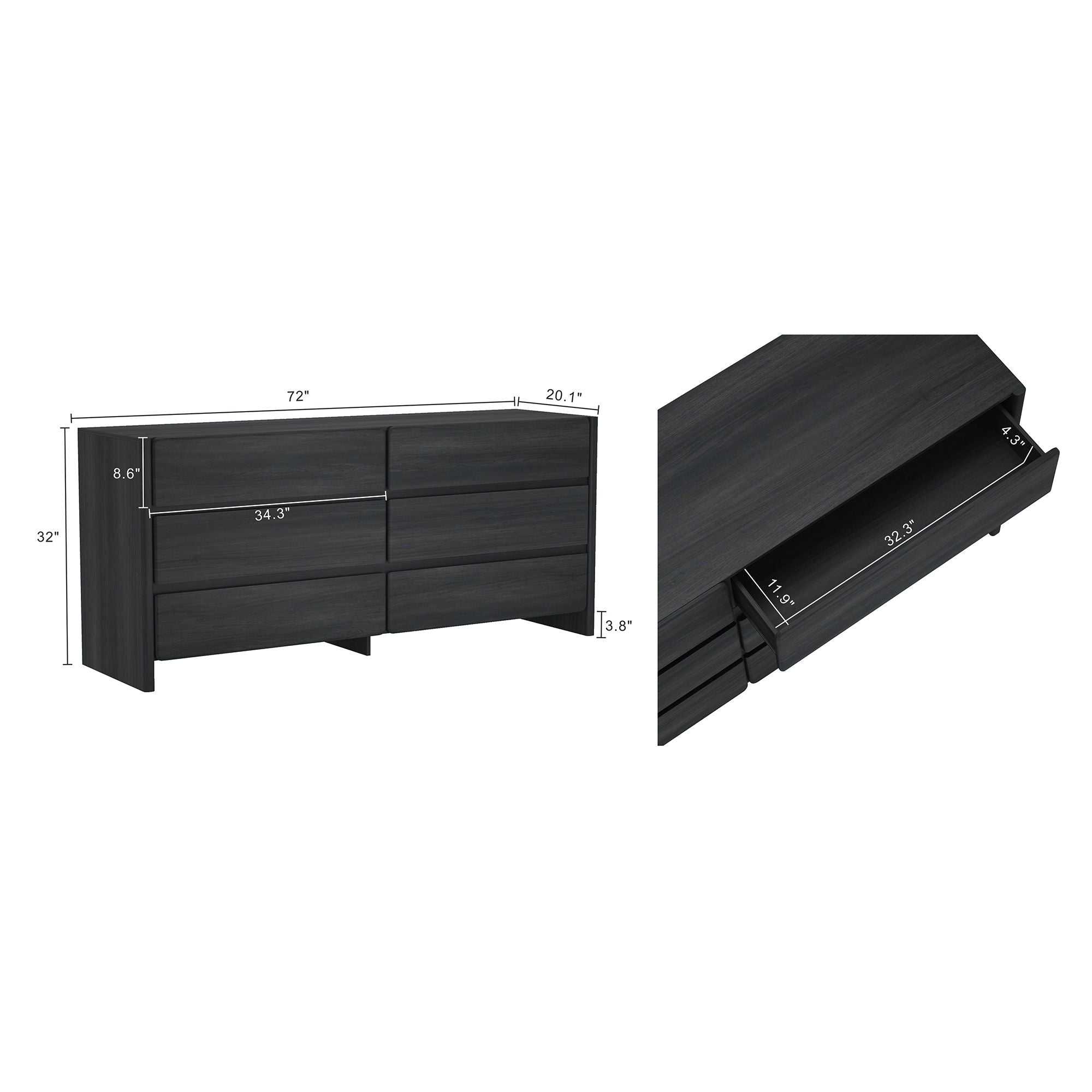 Linda Modern 72" Double Wide Dresser