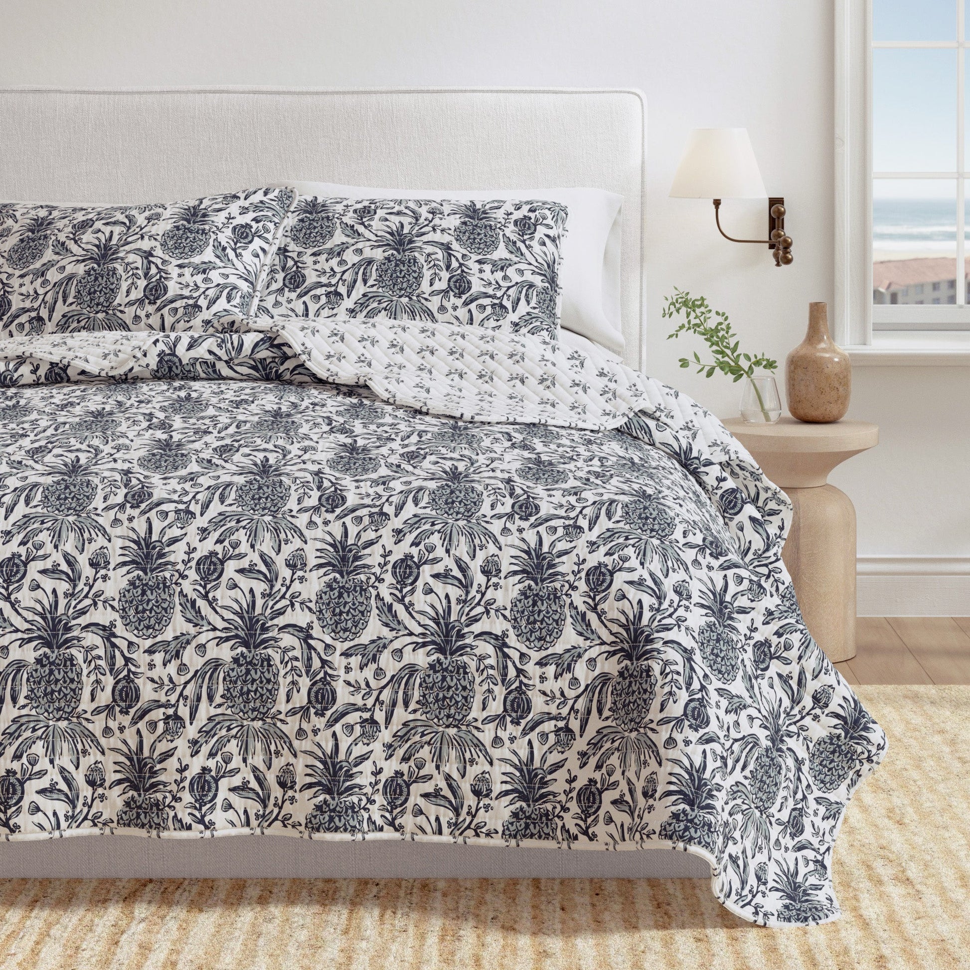 Coastal Printed Cotton Quilt Set - Bernice Collection - Best Buy Furniture