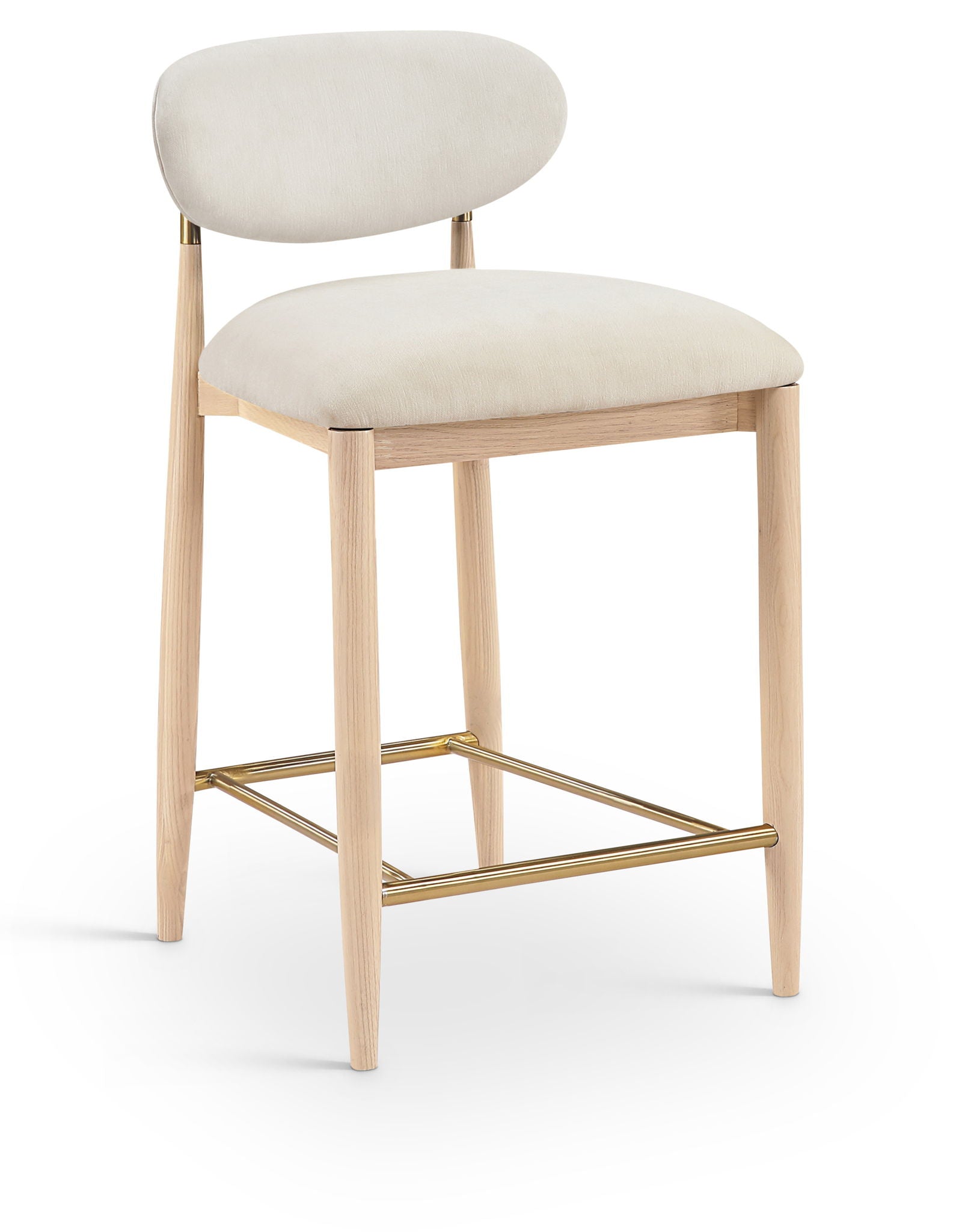 Riccio - Fabric Stool - Natural Frame