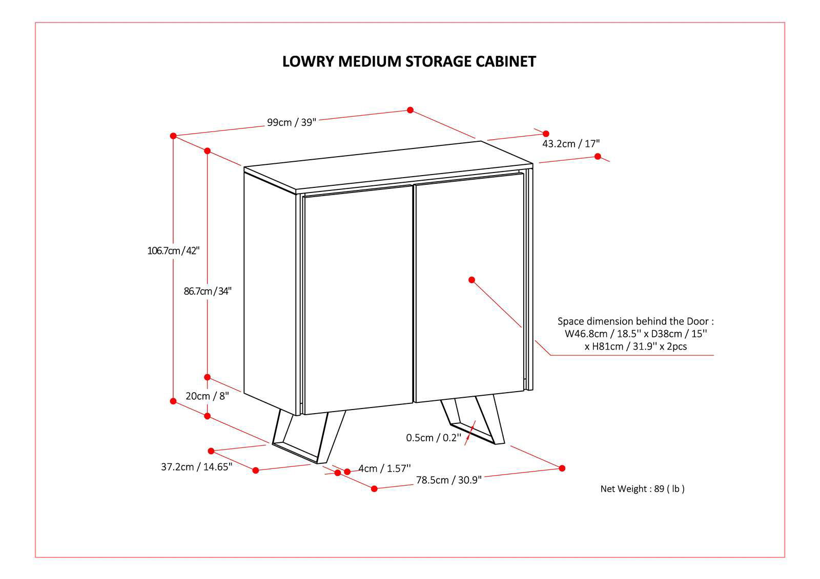 Lowry - Handcrafted Medium Storage Cabinet