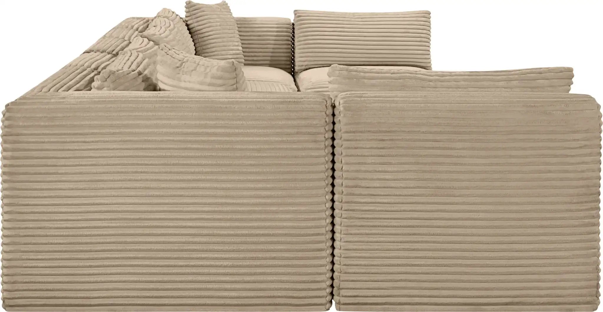 Shaggy - Fabric 7 Piece Modular U-Shaped Armless Sectional