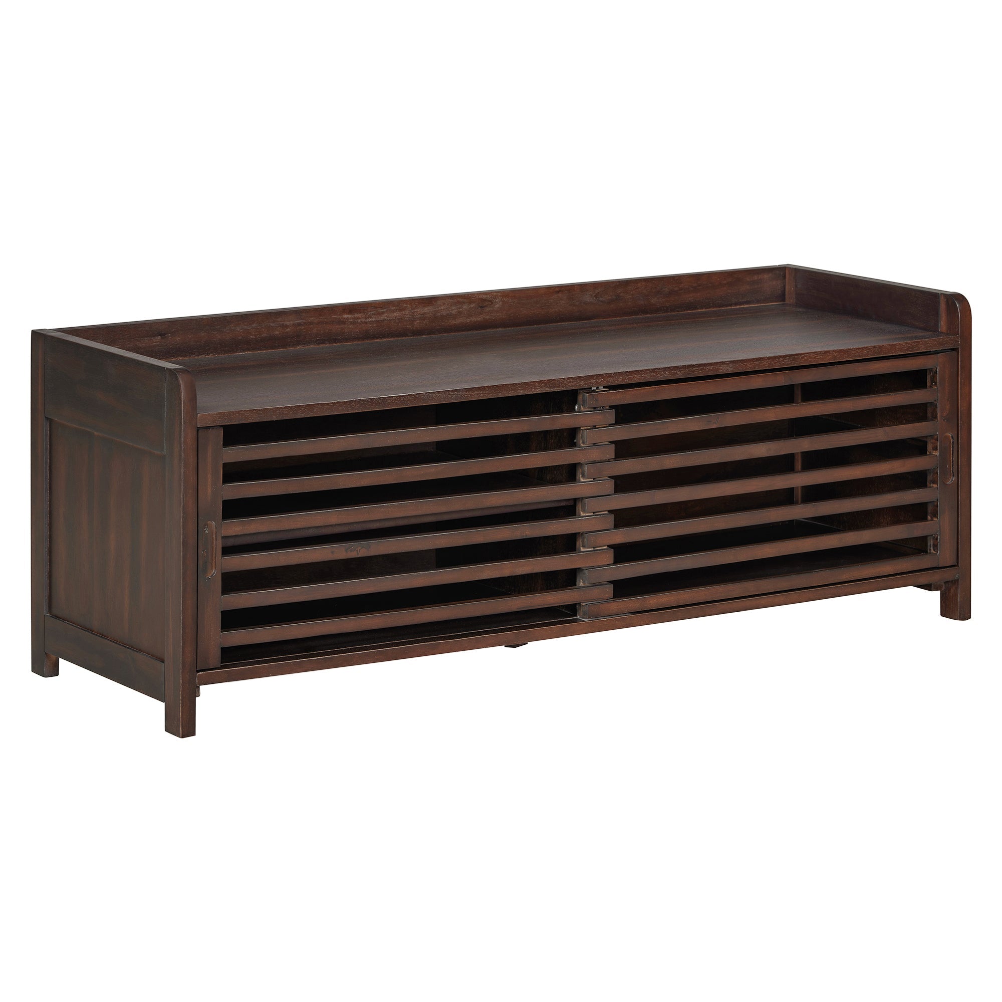 Shoe Bench with Storage and Cushion (Espresso) - Best Buy Furniture