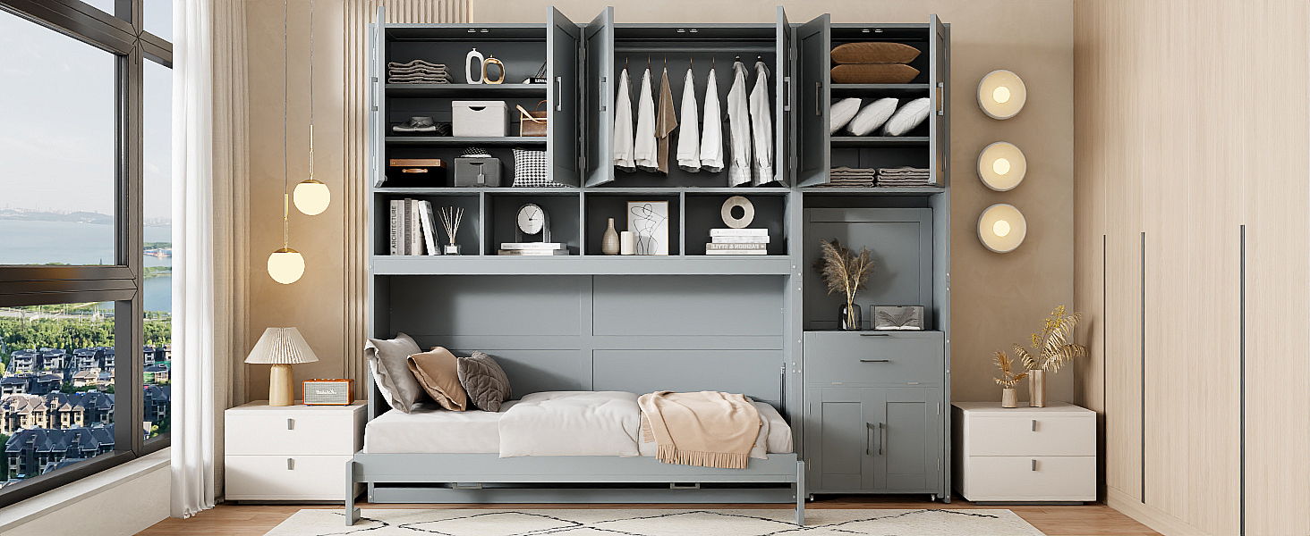 Murphy Wall Bed With Closet, Drawers & Desk