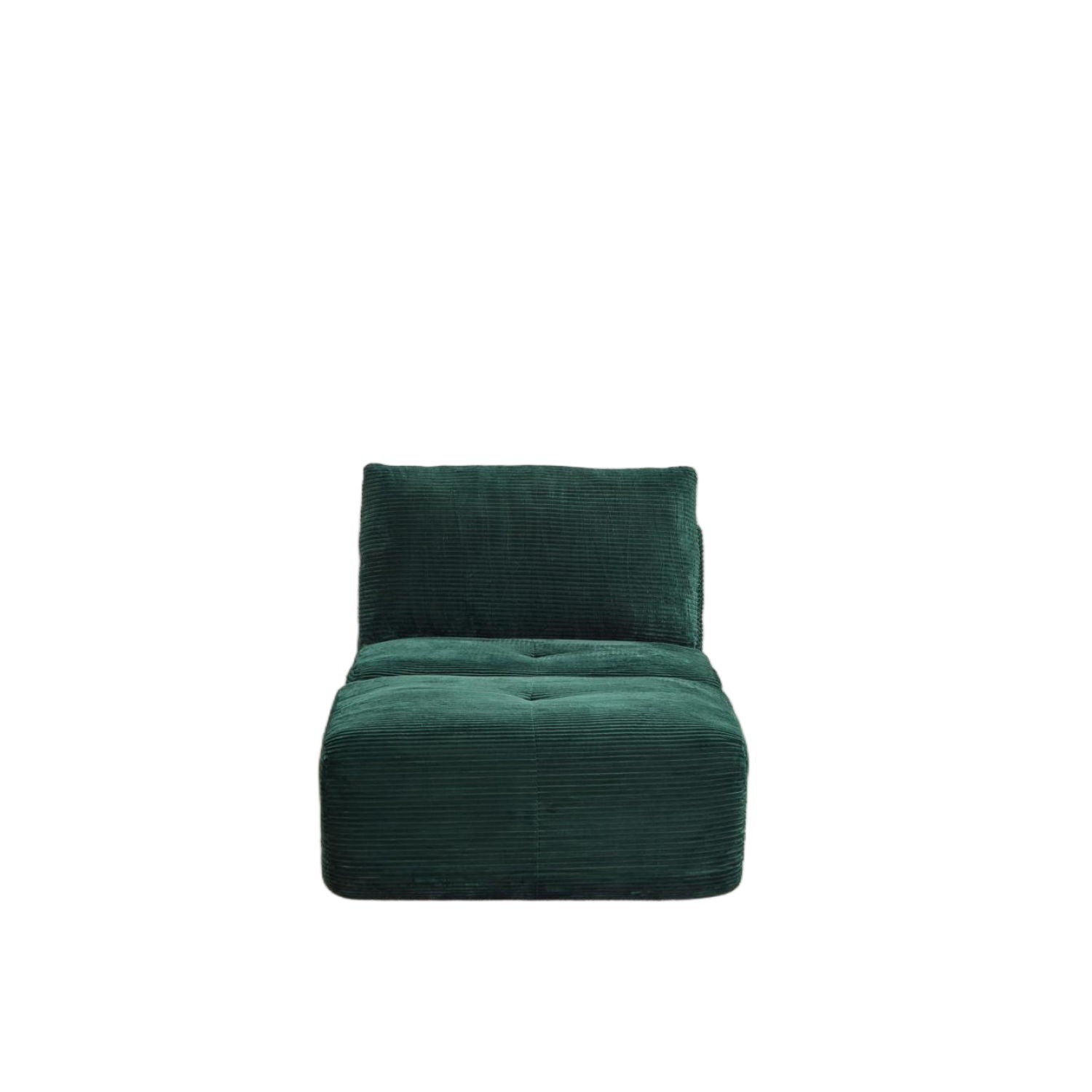 Compressed Sofa, Single Chaise Longue, Movable Ottoman For Living Room - Green