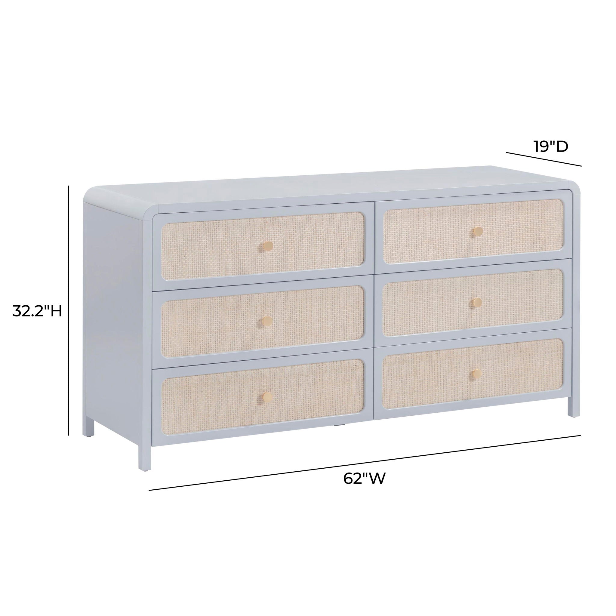 Patty - Rattan 6 Drawer Dresser