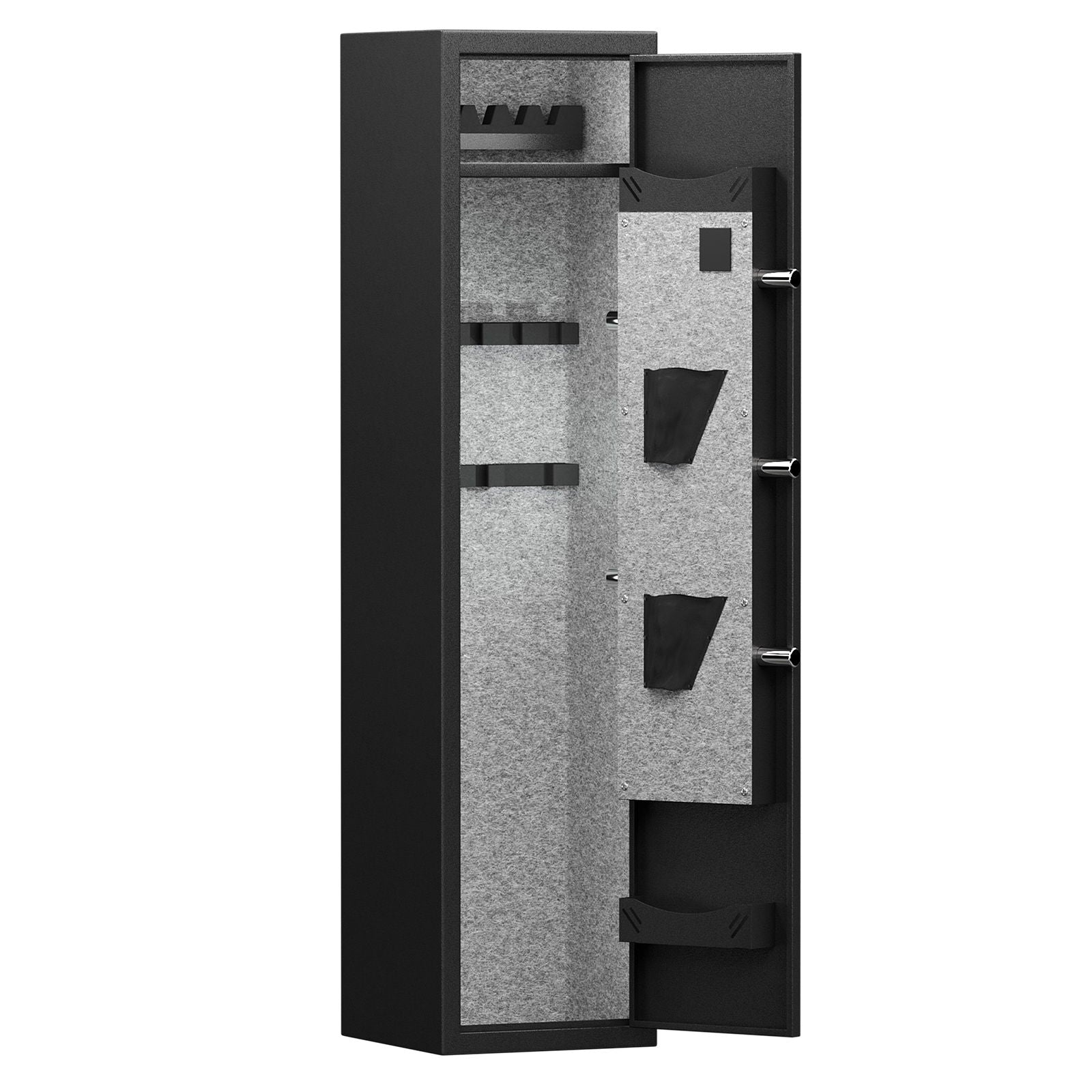 3 - 4 Gun Safe For Rifles And Pistols, Quick Access Password Gun Safe, High Security Metal Rifle Safe Locker With Removable Shelf And 2 Adjustable Gun Slots - Black - Best Buy Furniture