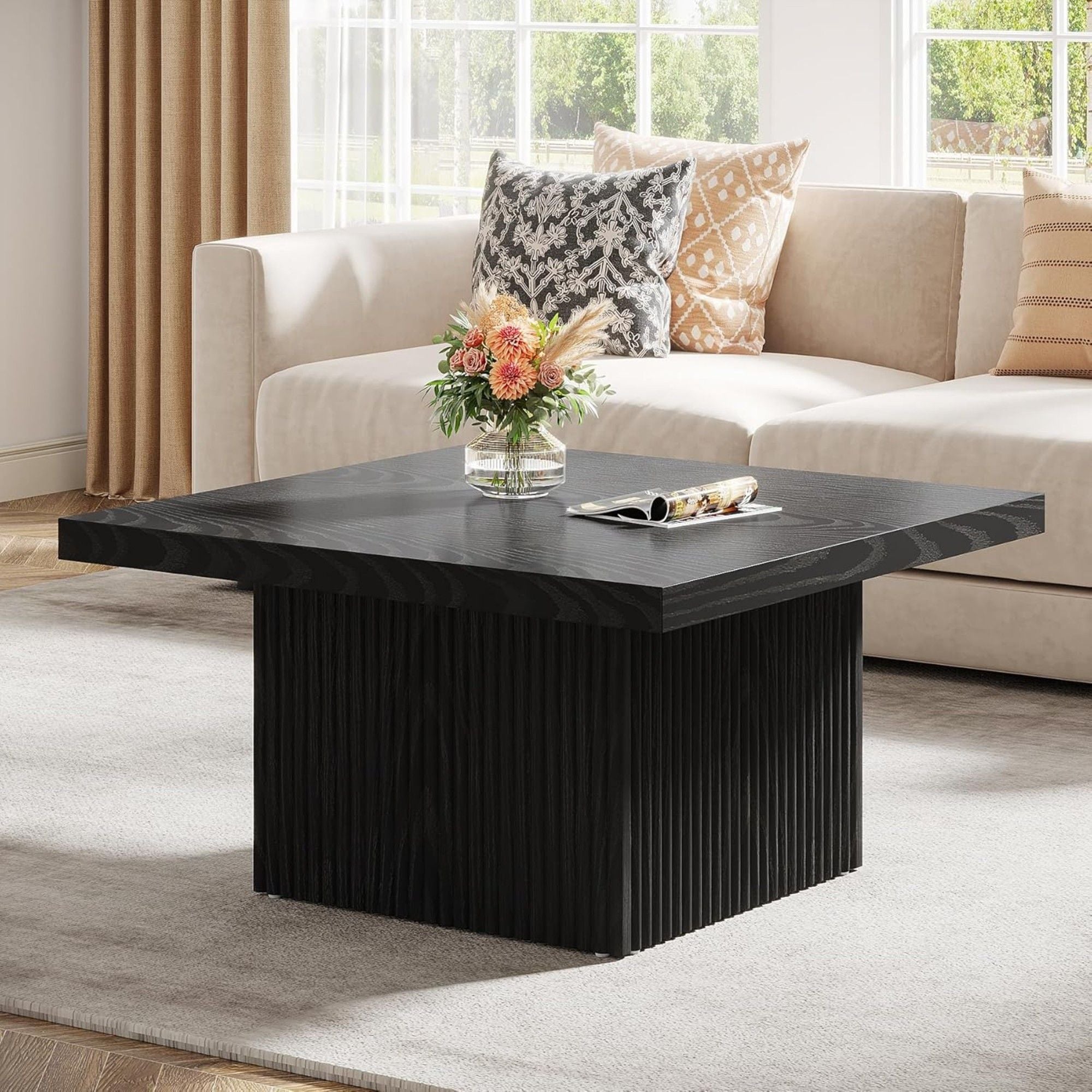 Modern Fluted Square Coffee Table