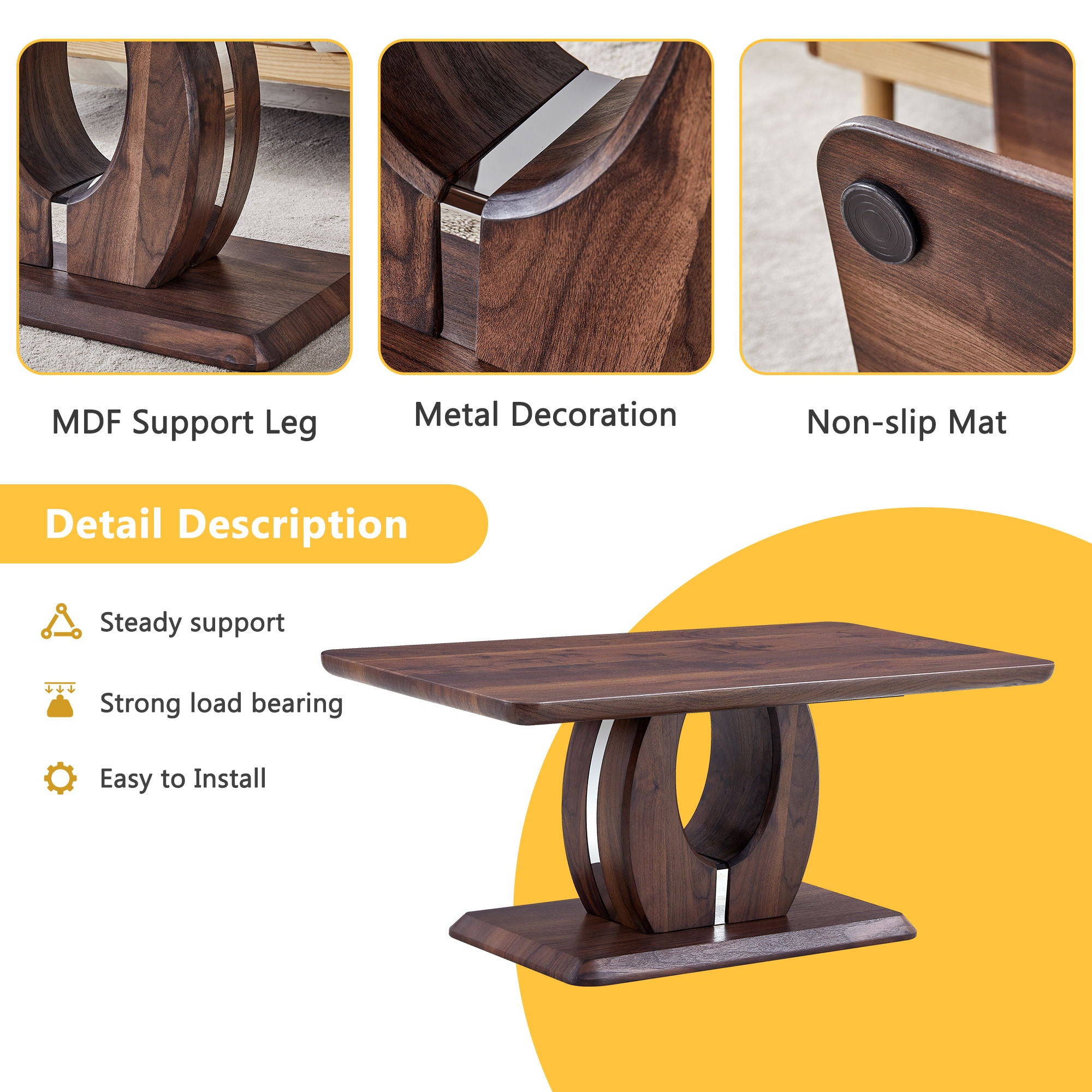 Modern, Minimalist Rectangular Coffee Table