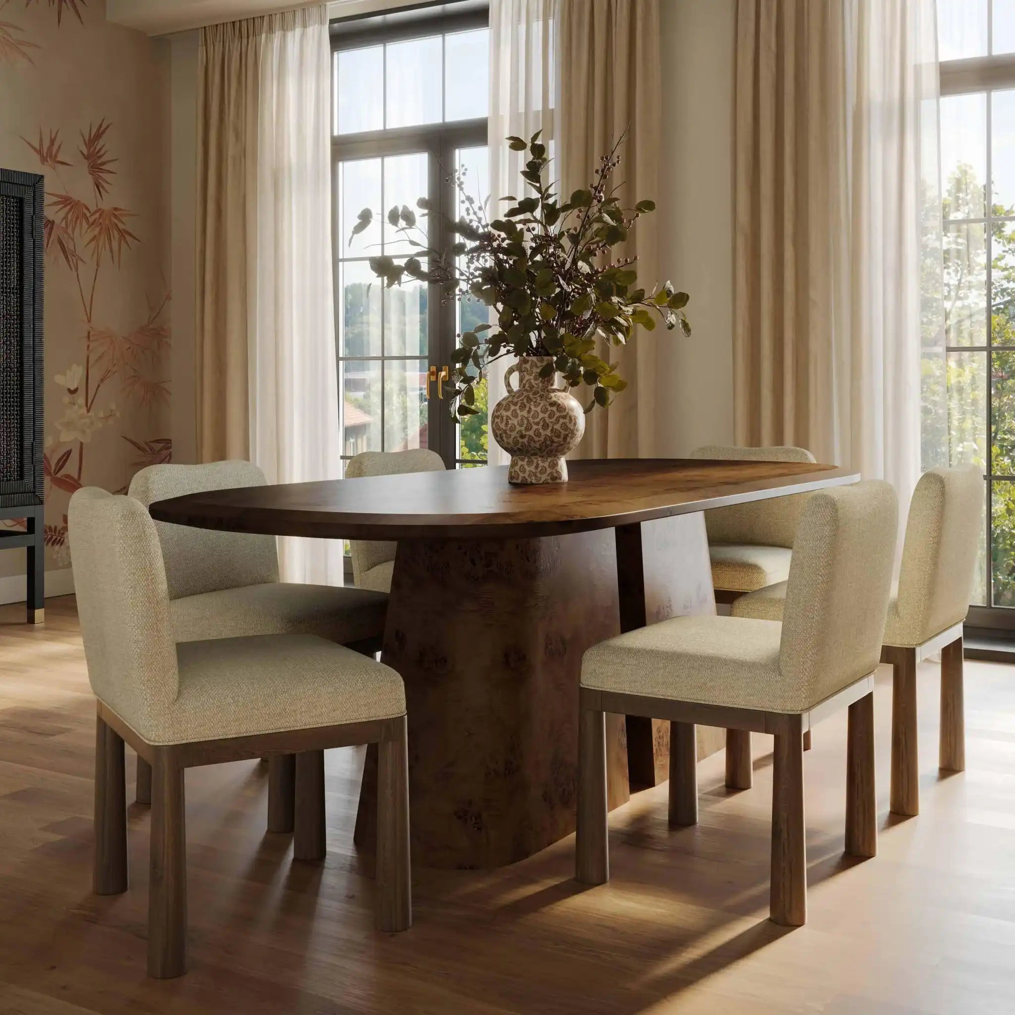 Gladyss - 87" Oval Dining Table - Brown