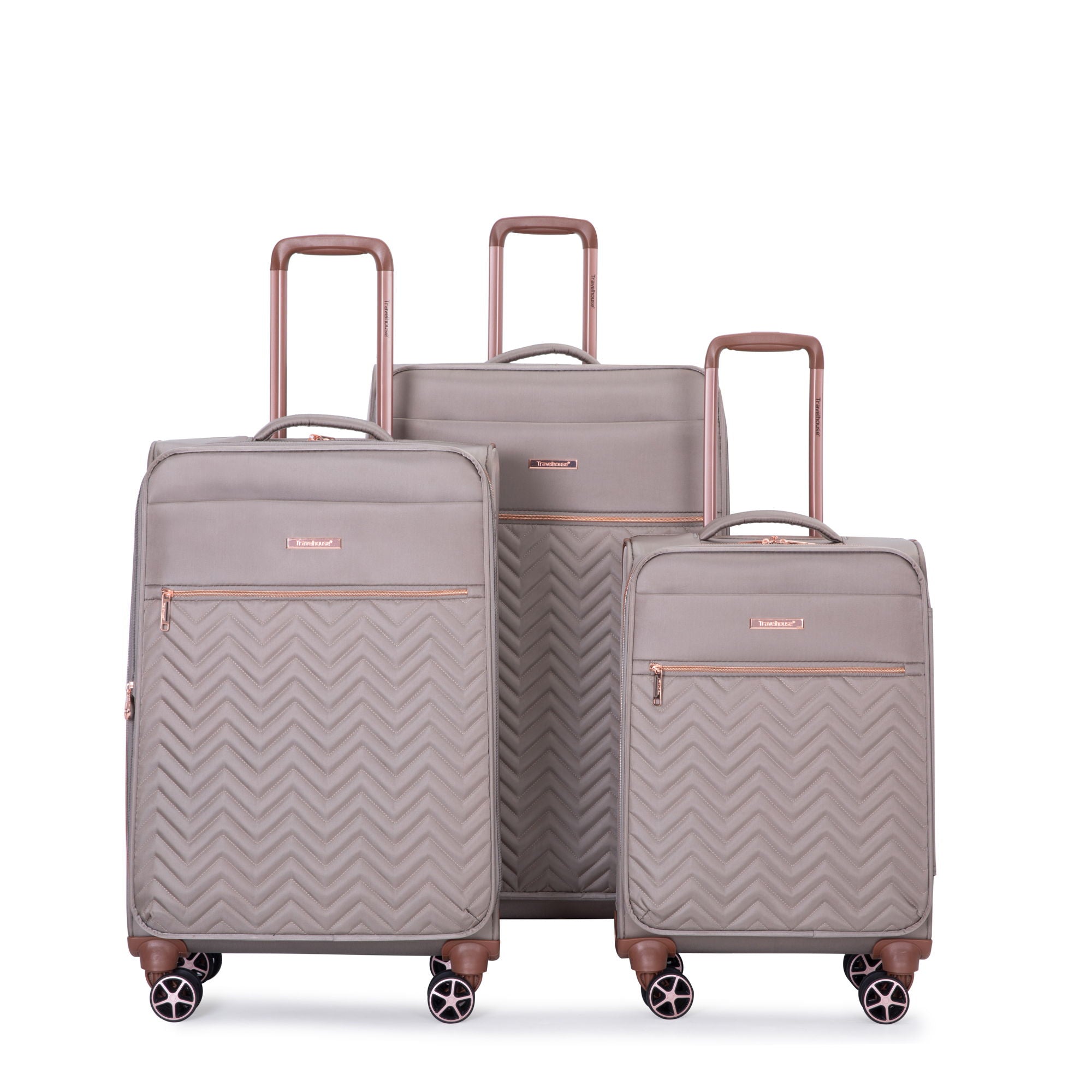 4 Piece Set, Softshell Suitcase Spinner Wheels Terylene Luggage Sets