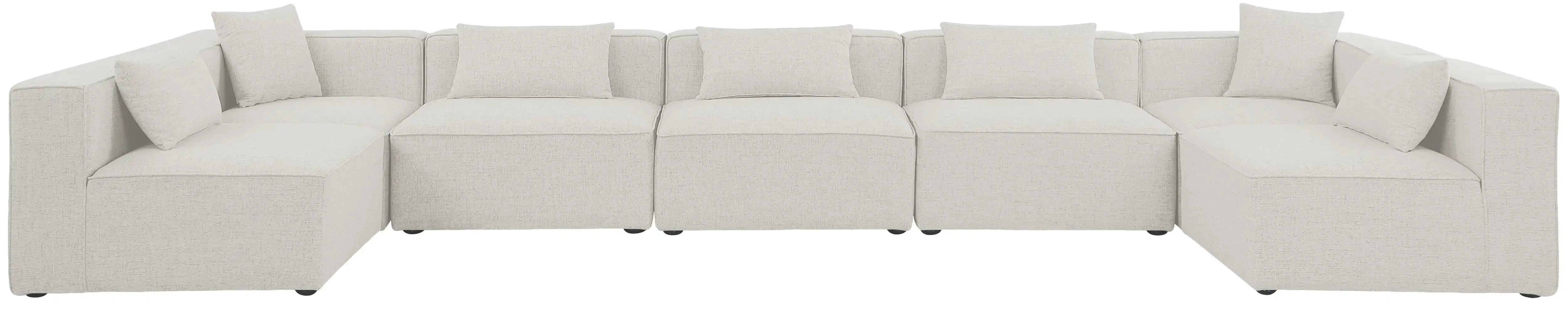 Cube - Linen 7 Piece Modular U-Shaped Sectional