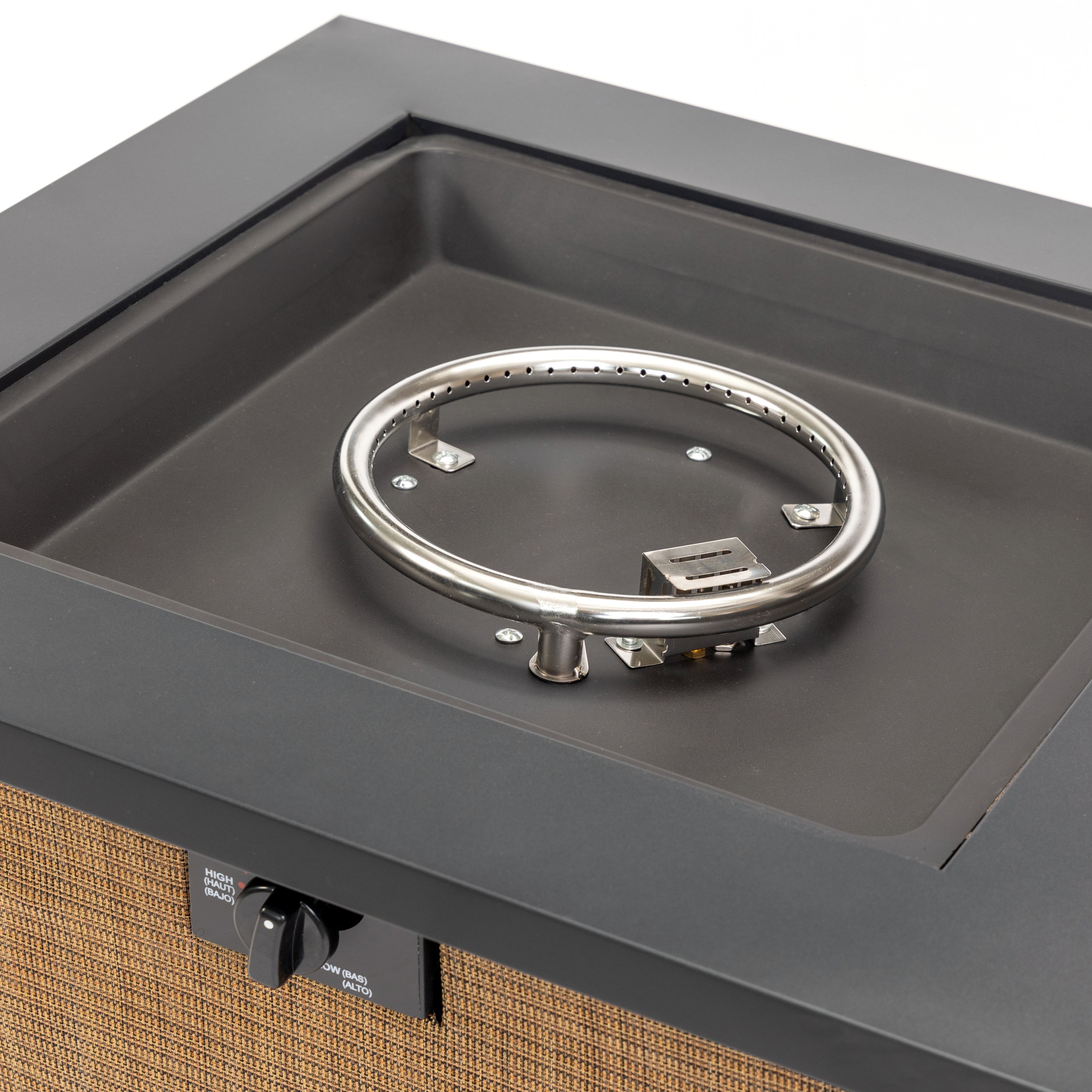 28" Propane Gas Fire Pit Table - 50000 BTU Square Steel Fire Pit