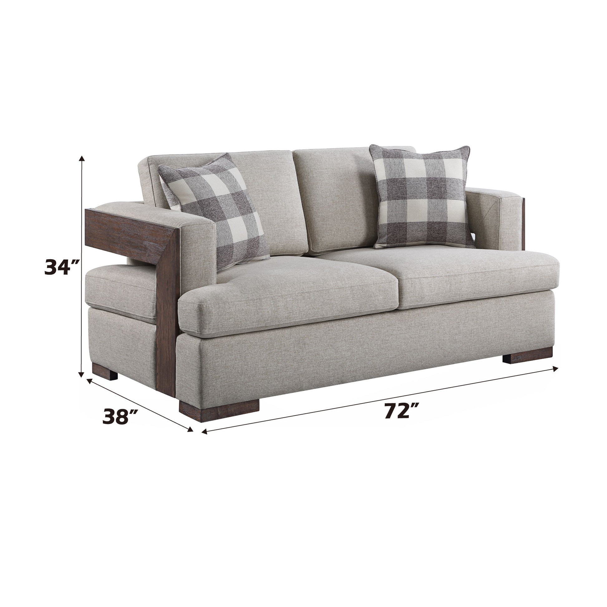Niamey - Loveseat With 2 Toss Pillows - Walnut - Best Buy Furniture