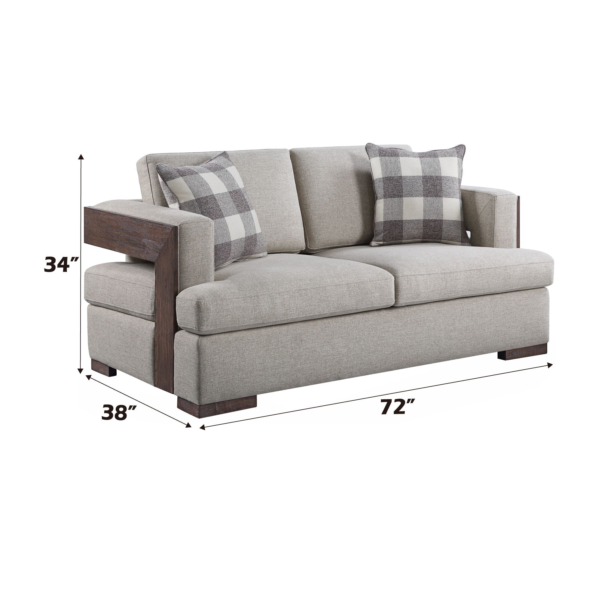 Niamey - Loveseat With 2 Toss Pillows - Walnut - Best Buy Furniture