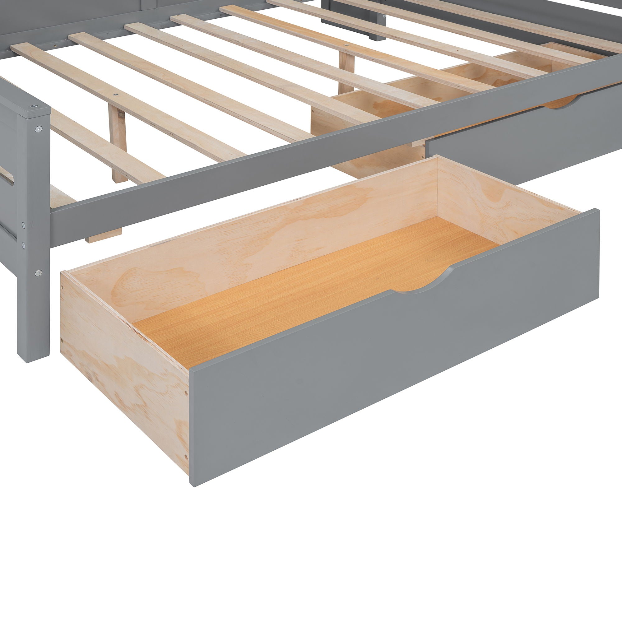 Daybed With Glass Door Storage Cabinets, Built In LED Lighting And Shelves