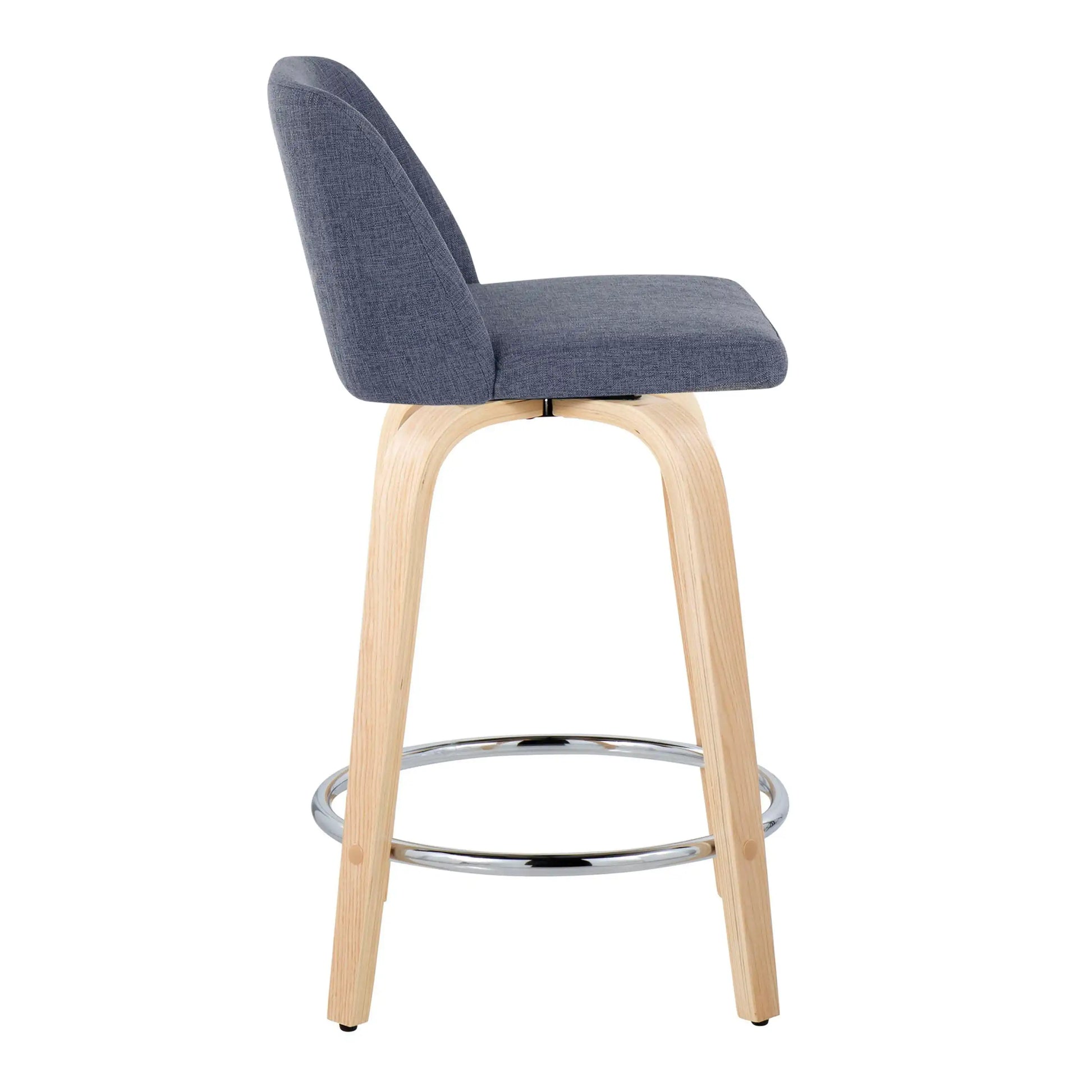 Toriano - Contemporary Fixed Height Counter Stool & Swivel And Round Footrest (Set of 2) - Best Buy Furniture