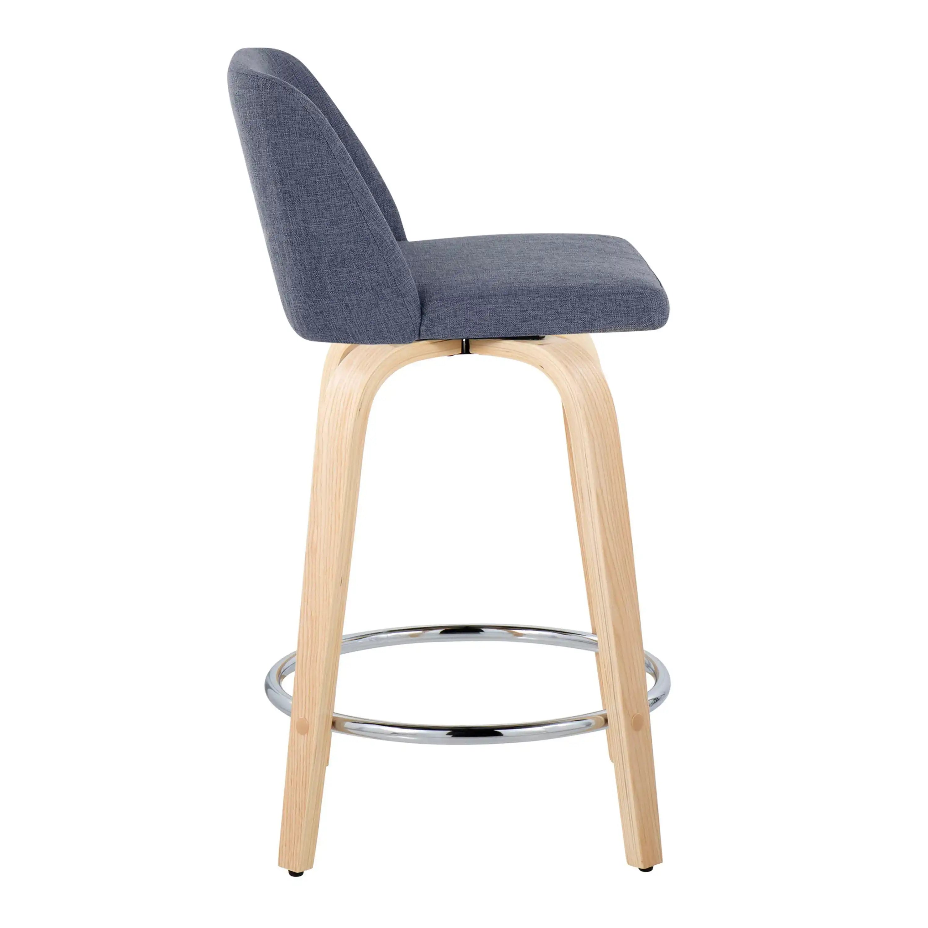 Toriano - Contemporary Fixed Height Counter Stool & Swivel And Round Footrest (Set of 2) - Best Buy Furniture