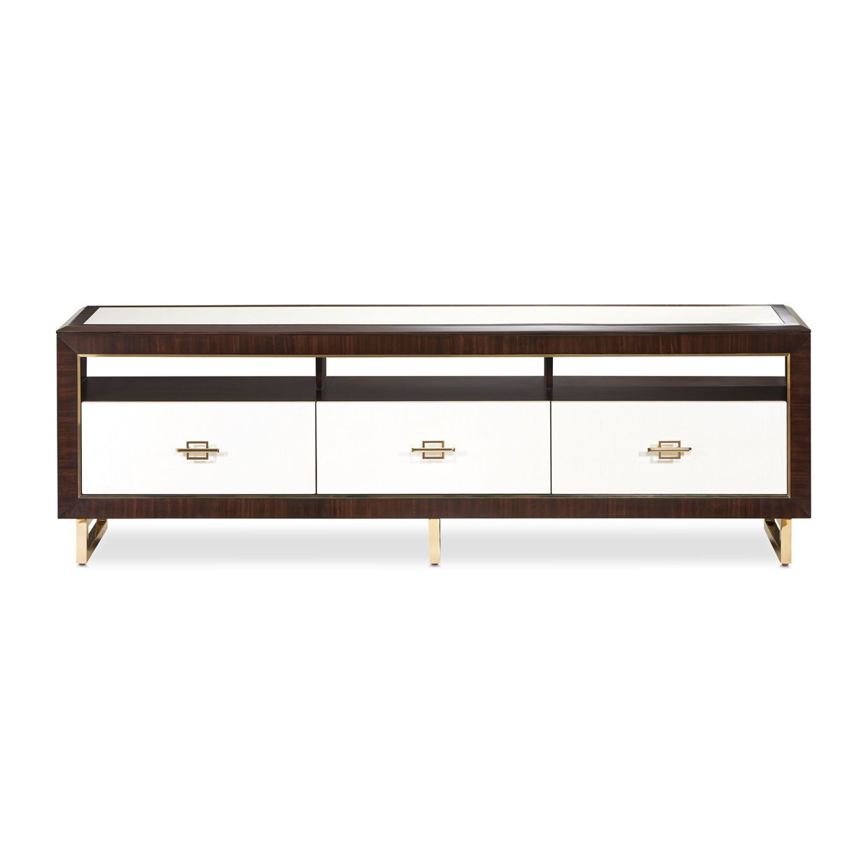 Belmont Place - Media Cabinet - White / Dark Brown