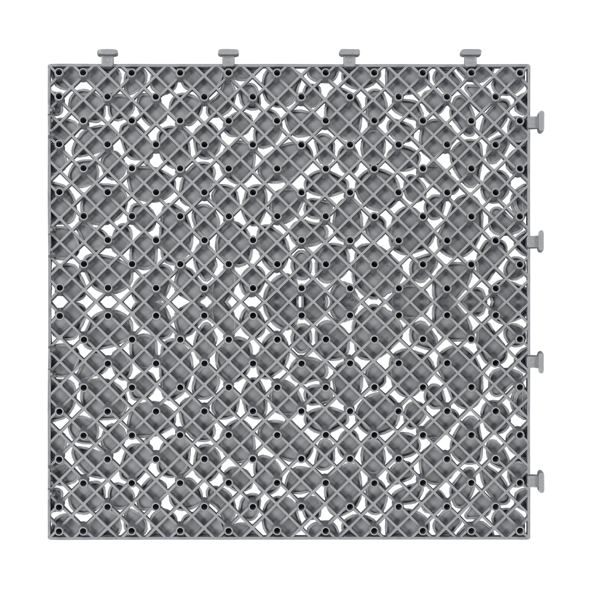 Interlocking Deck Tiles Plastic Waterproof Outdoor All Weather Anti-Slip Bathroom Shower Balcony Porch Strong Weight Capacity Upto 440 Lbs, Pebble Stone Pattern