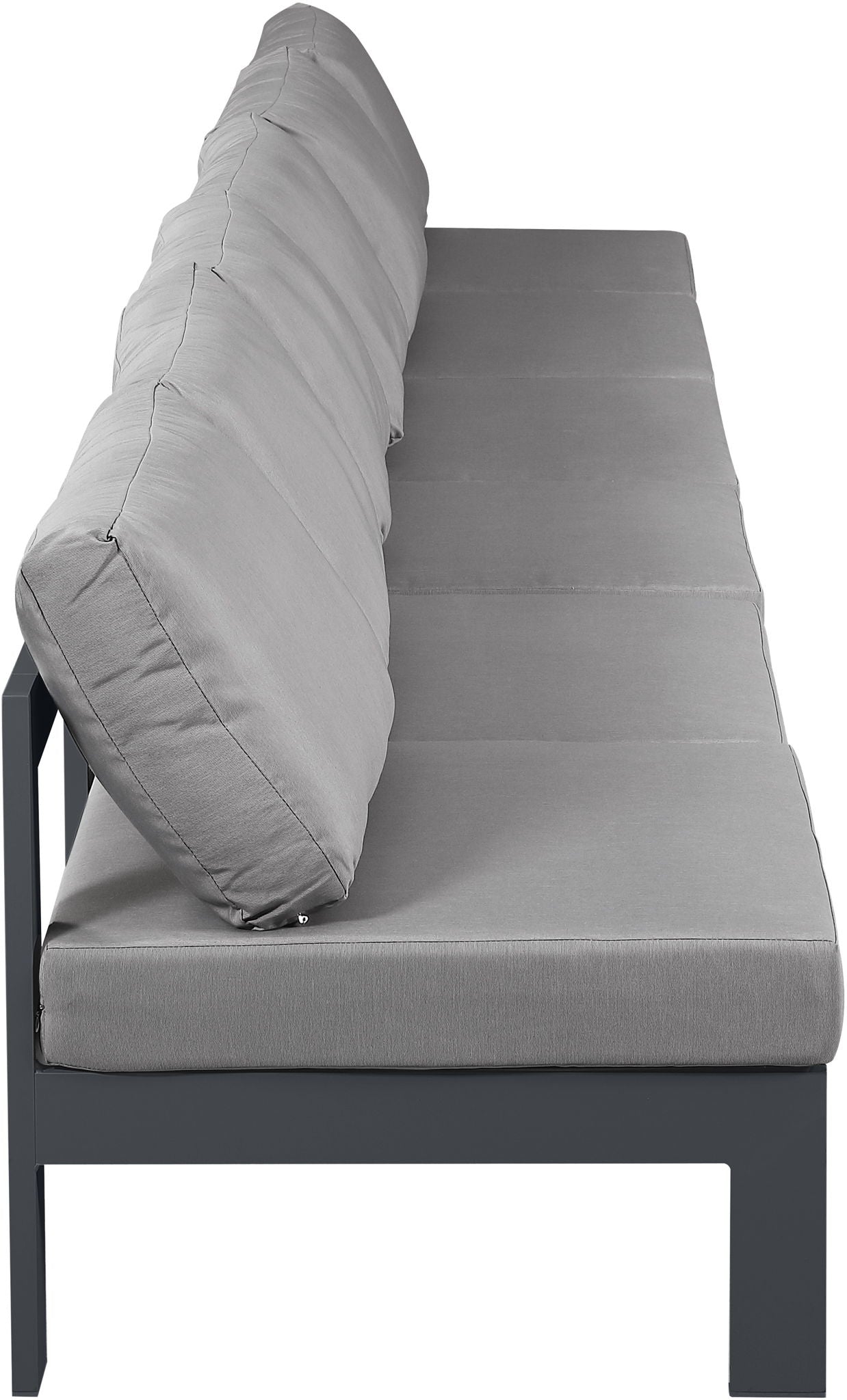 Nizuc - Outdoor Patio 6 Seat Armless Modular Sofa With Gray Frame