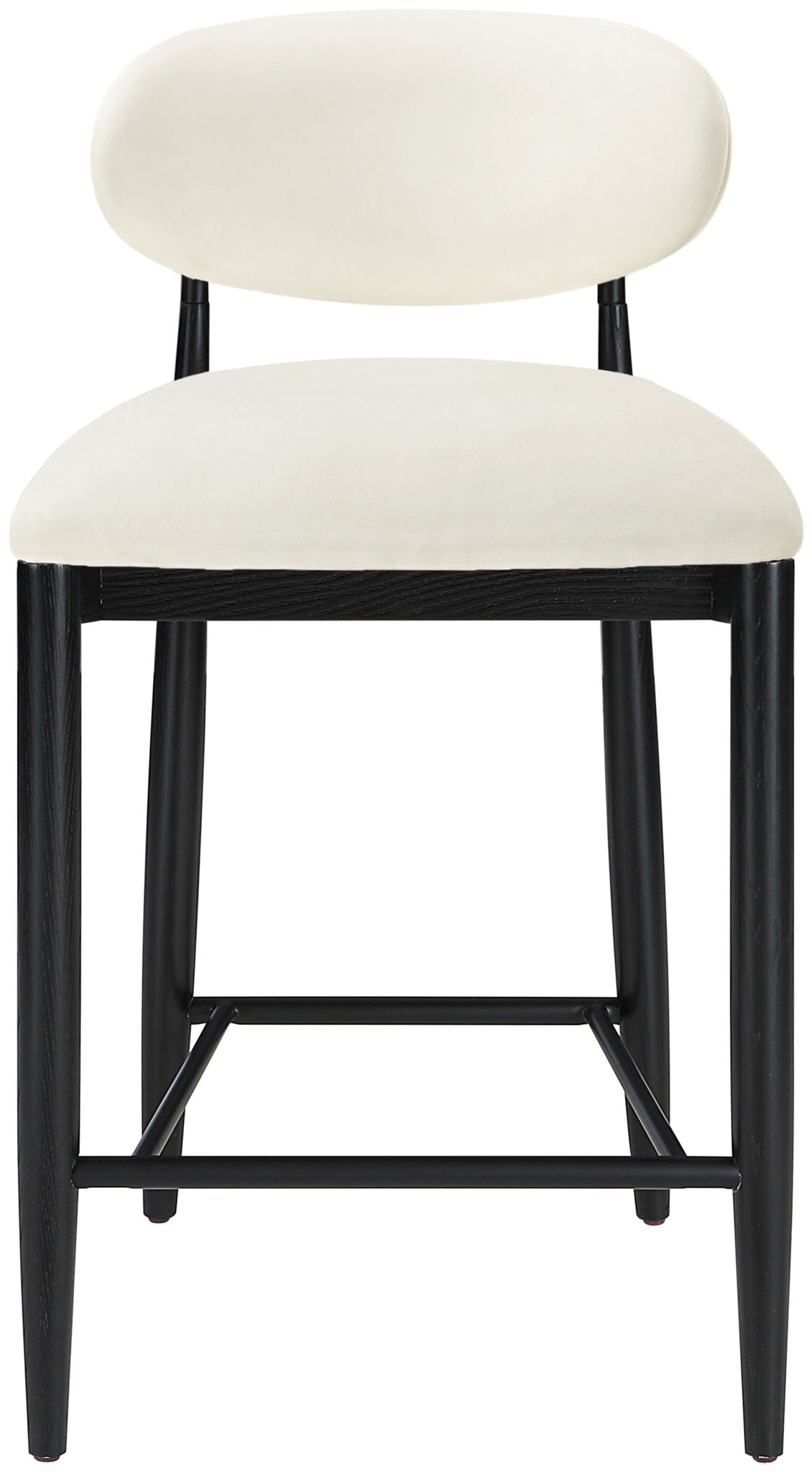 Riccio - Faux Leather Stool - Black Frame