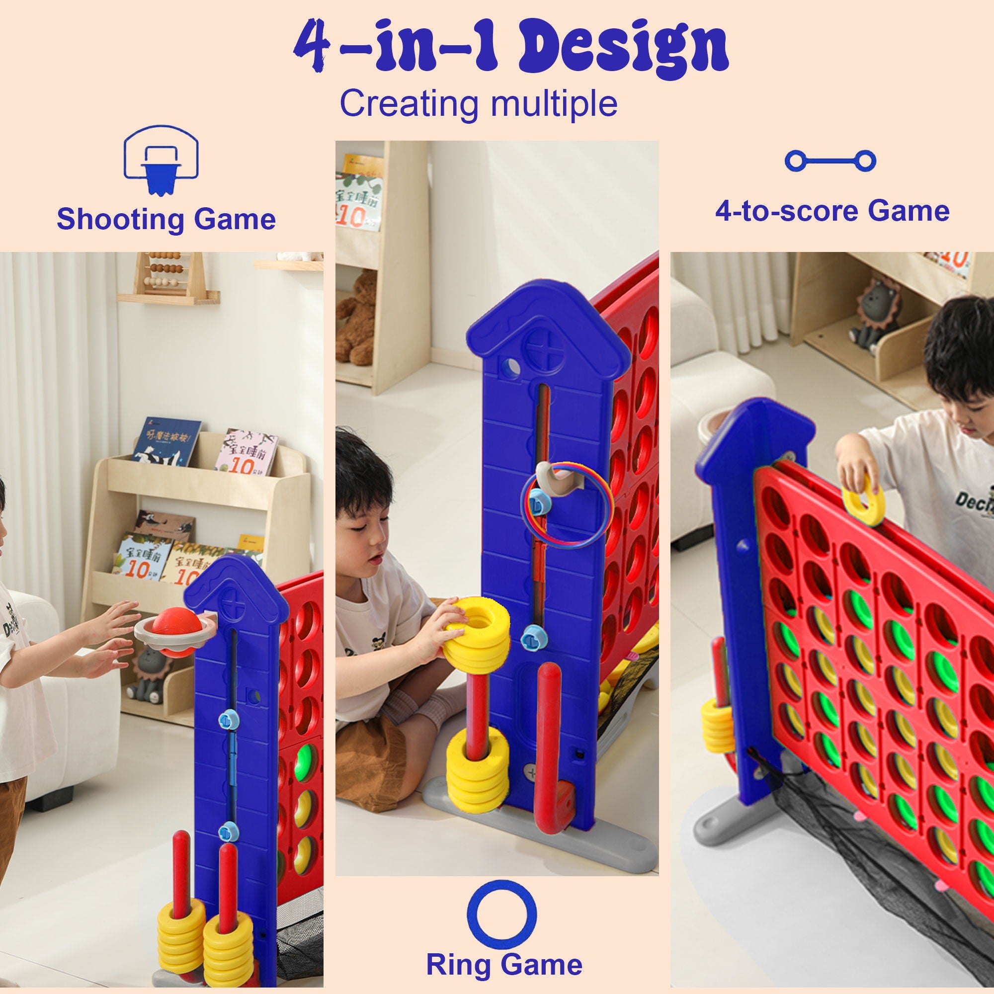 4 To Score Giant Game Set With Mesh Bag & Jumbo Connect 4