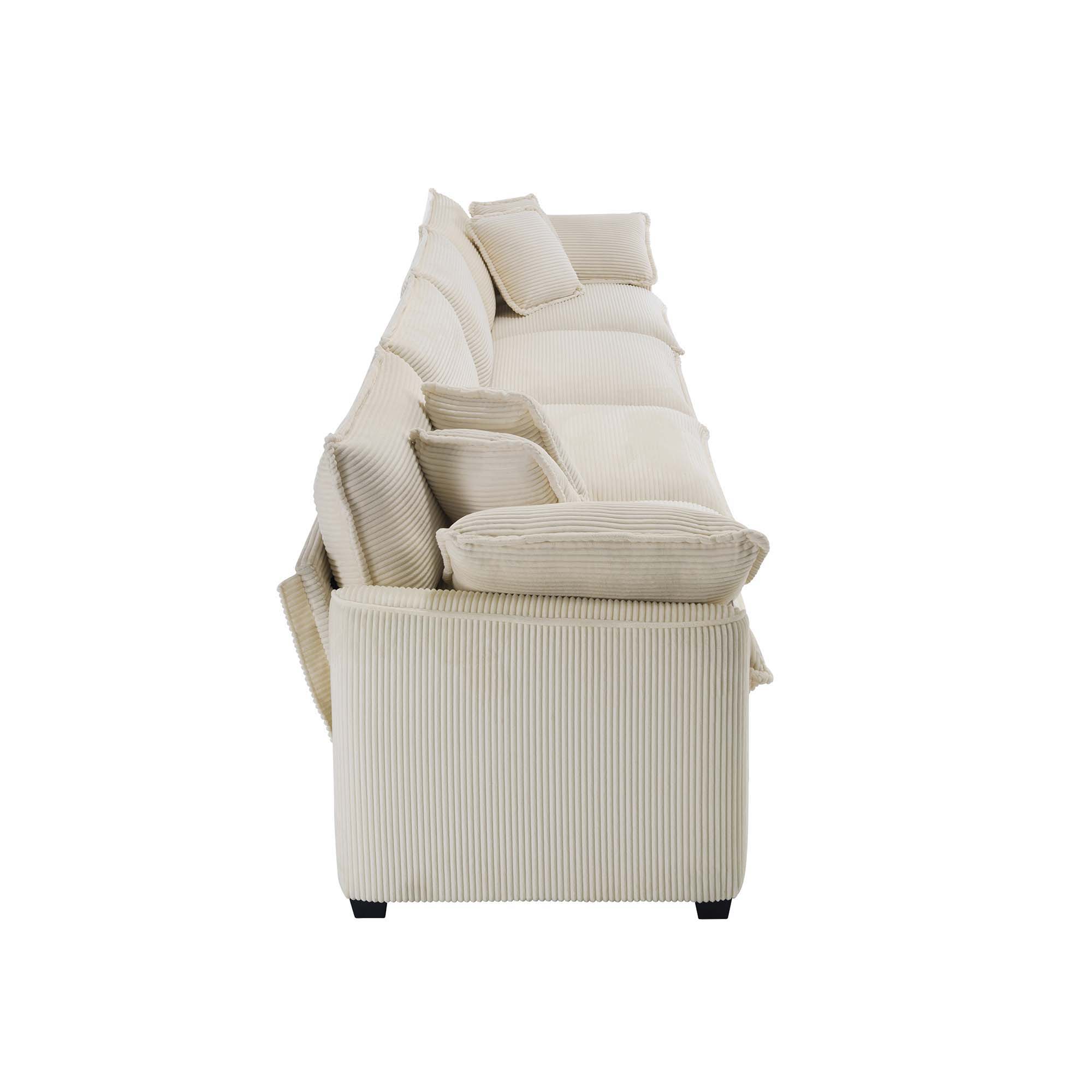 Elegant Corduroy Oversized Sectional Sofa Set With Deep Seats And Flexible Layout