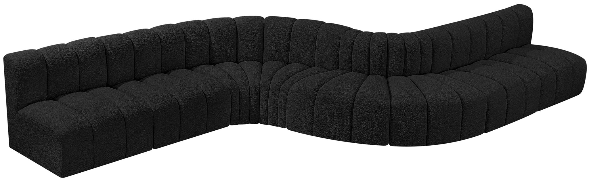 Arc - Boucle Fabric 8 Piece Curved Modular Sofa