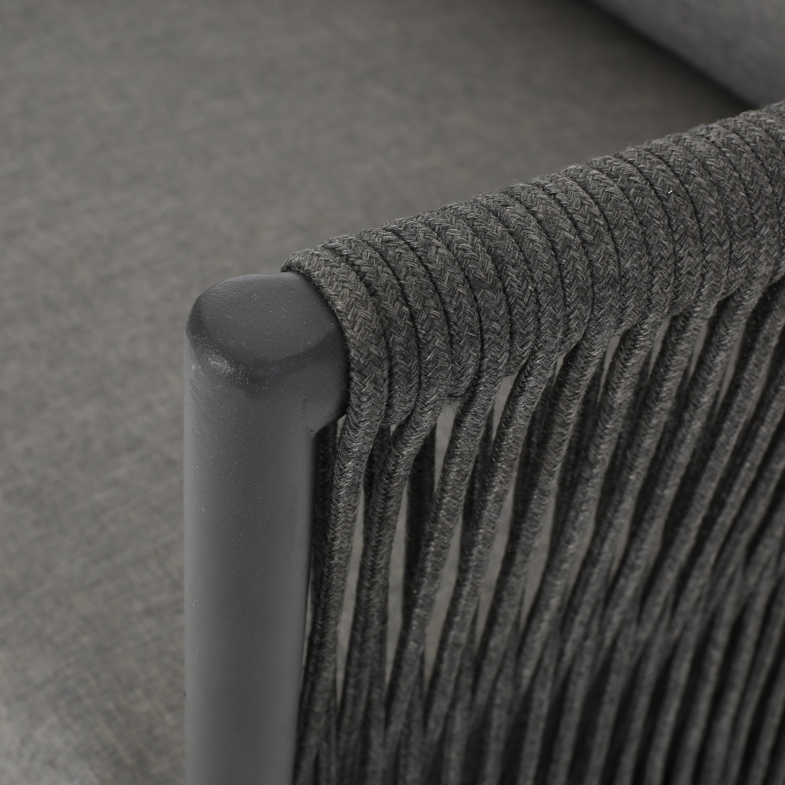 Hanford Modern Club Chair with Woven Rope Design in Grey