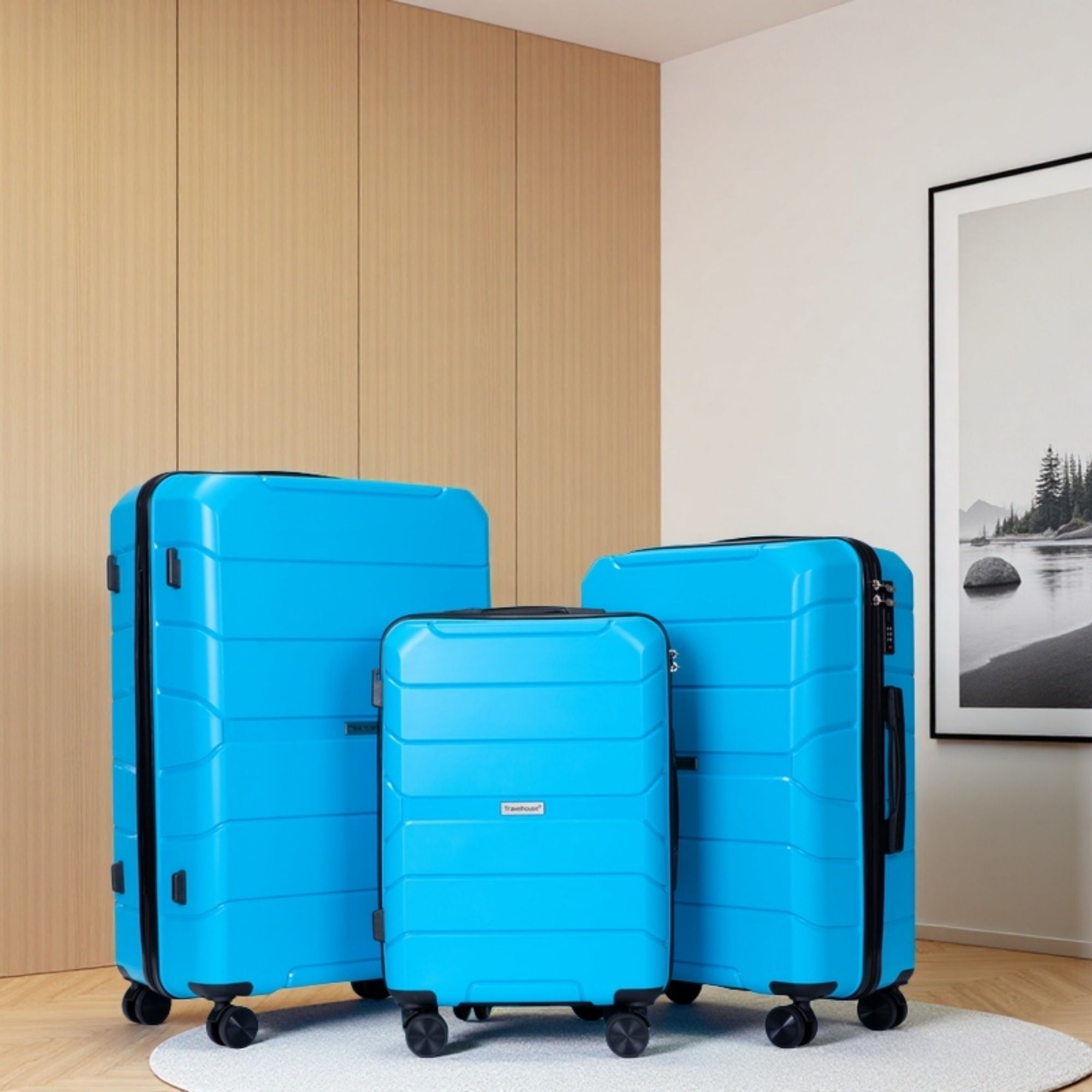 Hardshell Suitcase Spinner Wheels Lightweight Durable Suitcase With Tsa Lock, 3 Piece Set